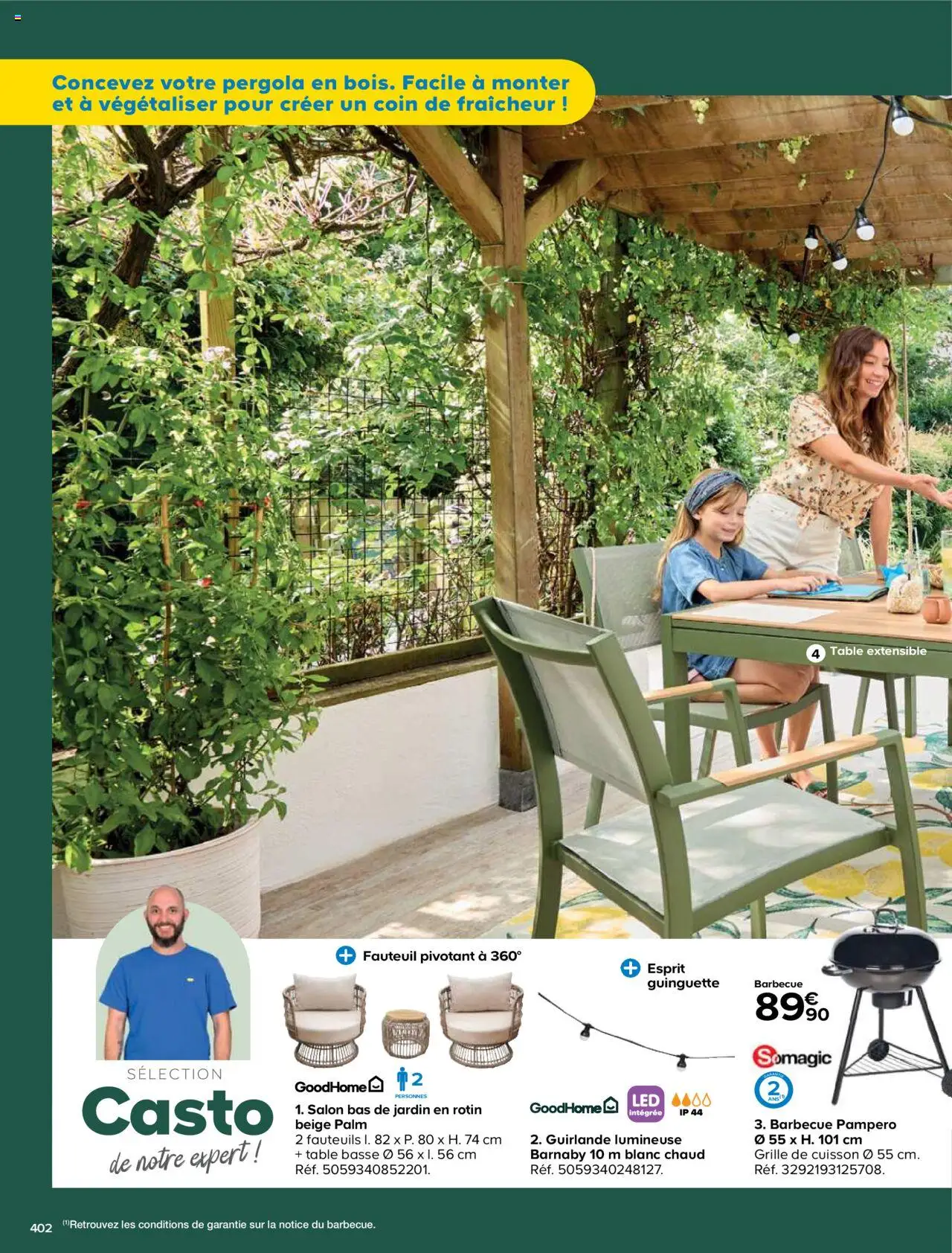  | Page: 402 | Produits: Barbecue, Table extensible, Pergola, Table