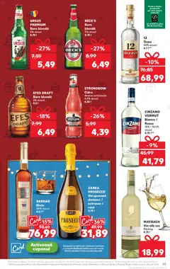 Ofertele Kaufland valabile de la 26.11.2025 | Pagină: 45 | Produse: Prosecco, Vin, Bere, Fructe