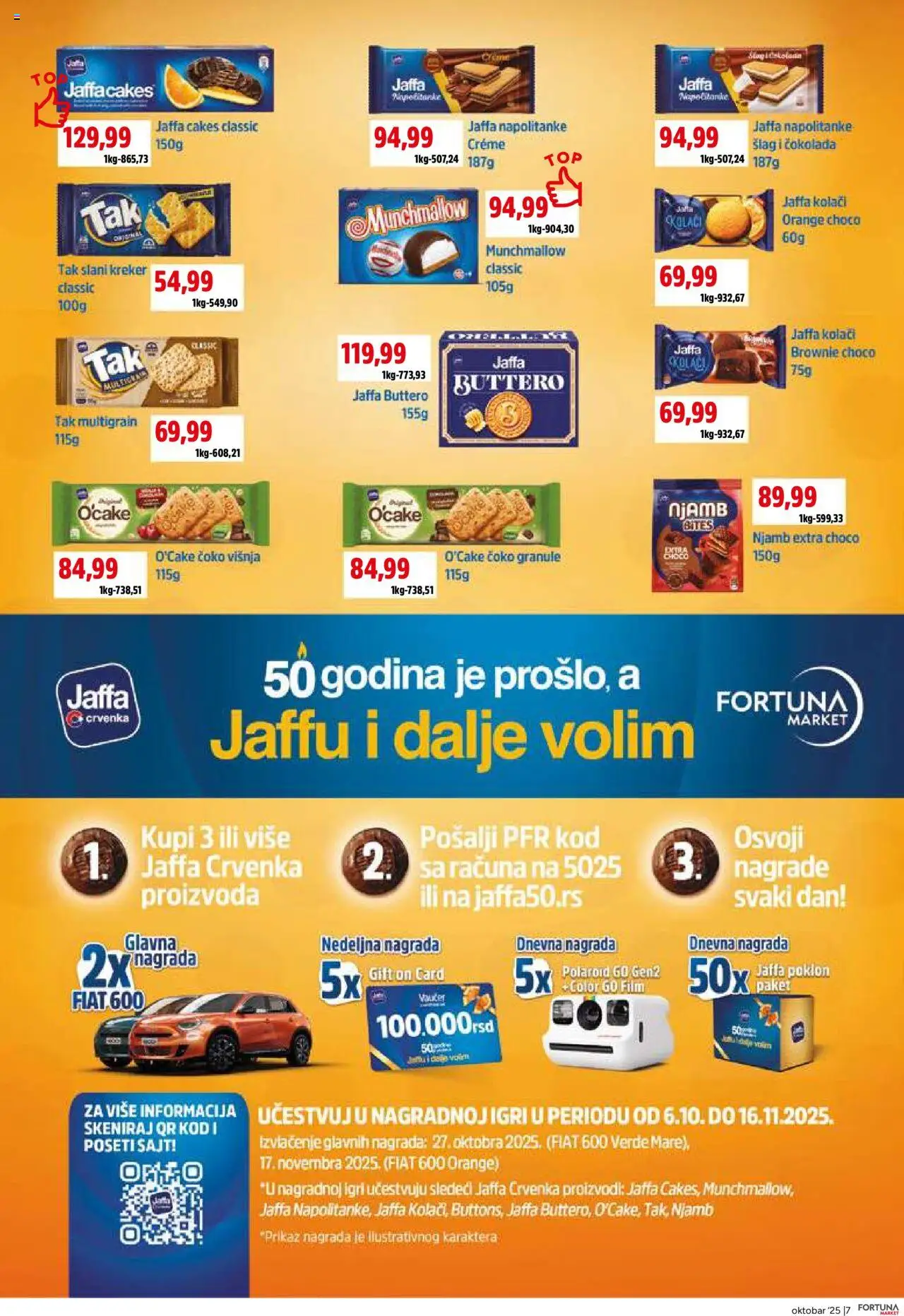 Fortuna Market katalog - važi od 13.10.2025 | Strana: 7 | Proizvode: Šlag, Višnja, Brownie, Napolitanke