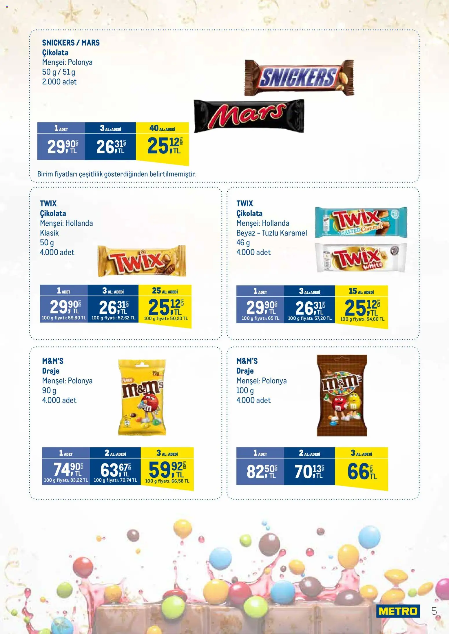 Metro - Yılbaşı Şekerleme Kataloğu - 15.12.2025 tarihinden itibaren geçerlidir | Sayfa: 5 | Ürünler: Çikolata