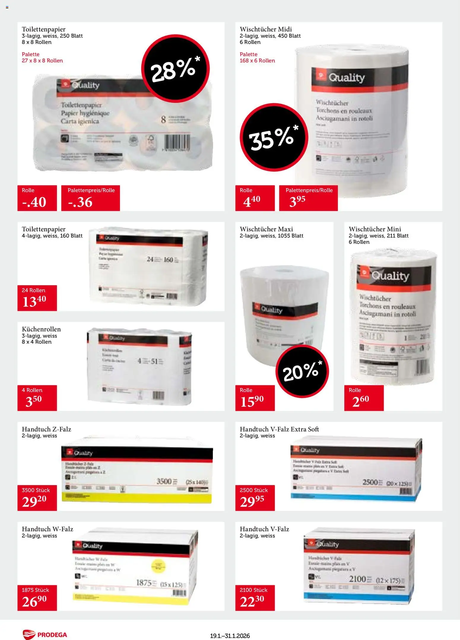 Prodega Aktionen Transgourmet Quality – gültig ab 19.01.2026 | Seite: 22 | Produkte: Toilettenpapier