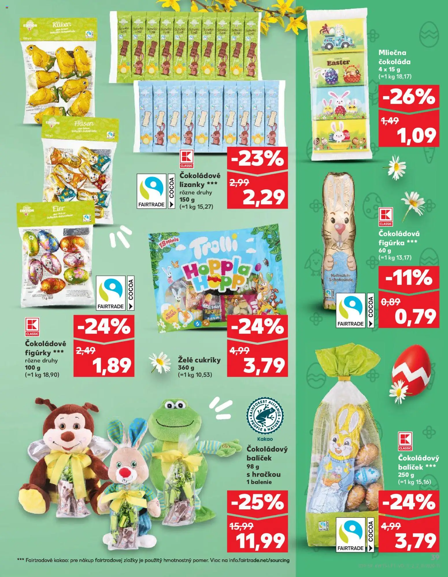 Nové Kaufland akcie – leták je platný od 26.03.2026 | Strana: 39 | Produkty: Čokoláda, Cukríky, Kakao