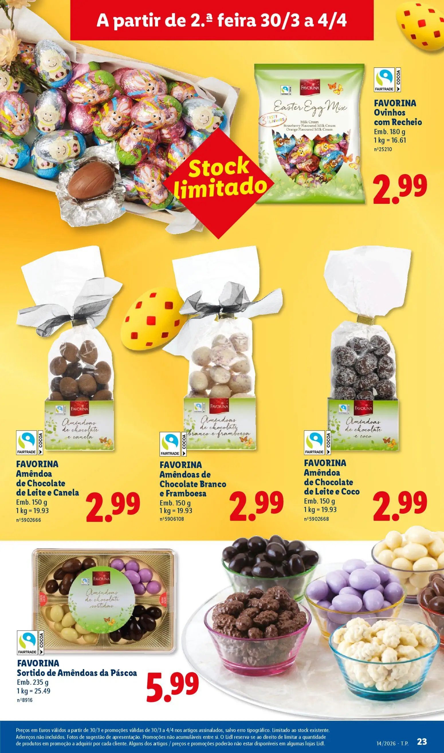 Lidl folheto │ válido de 30.03.2026 | Página: 23 | Produtos: Amêndoas, Canela, Leite, Chocolate