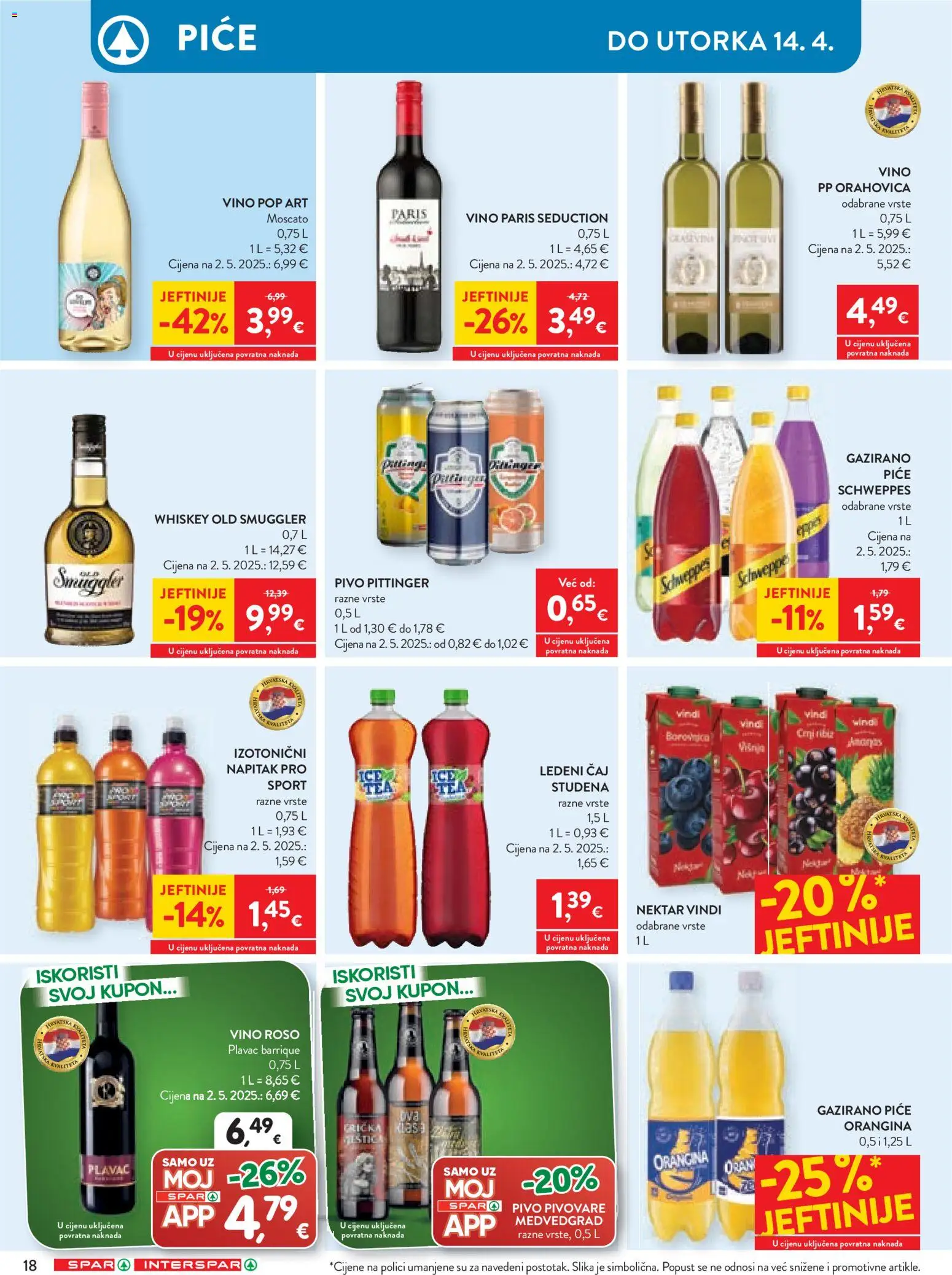 Spar katalog | vrijedi od 08.04.2026 | Stranica: 21 | Proizvodi: Vino, Pivo, Ledeni čaj, Čaj