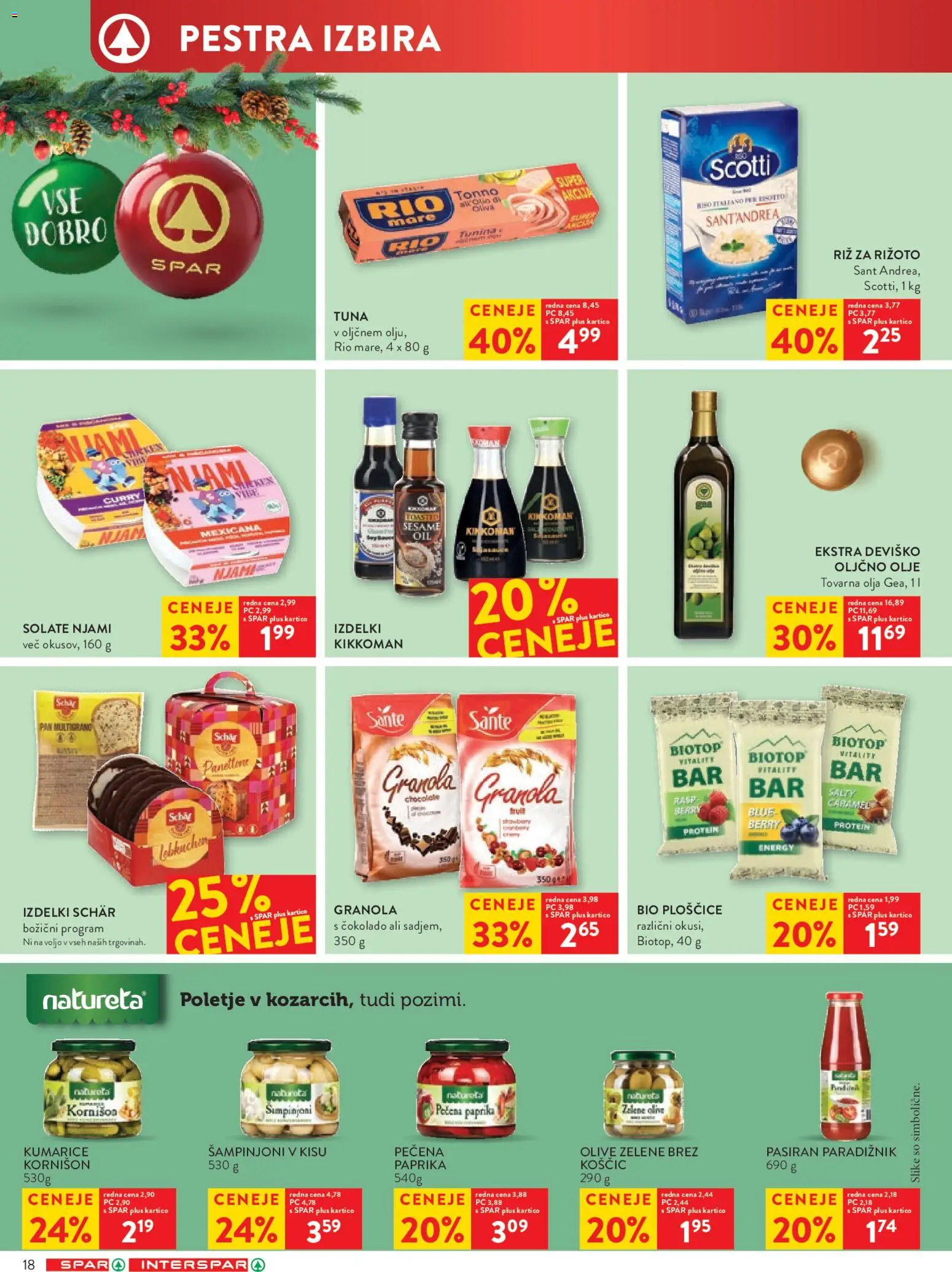 Novi Spar katalog ponudbe – veljaven od 19.11.2025 | Stran: 18 | Izdelki: Paprika, Tuna, Olive, Riz