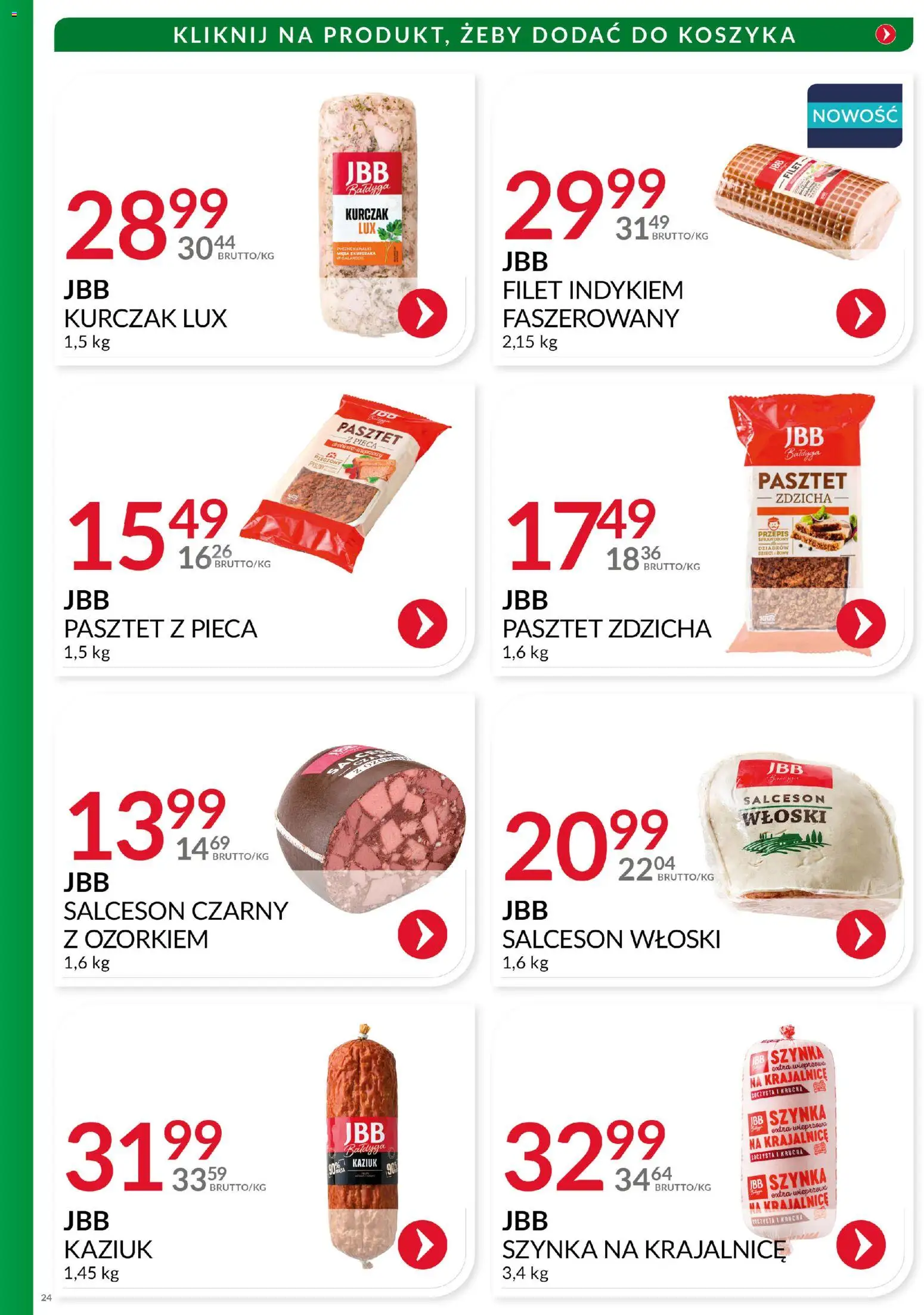 Eurocash Gazetka - Katalog Wędlin od 01.12.2025 | Strona: 24 | Produkty: Kurczak, Szynka