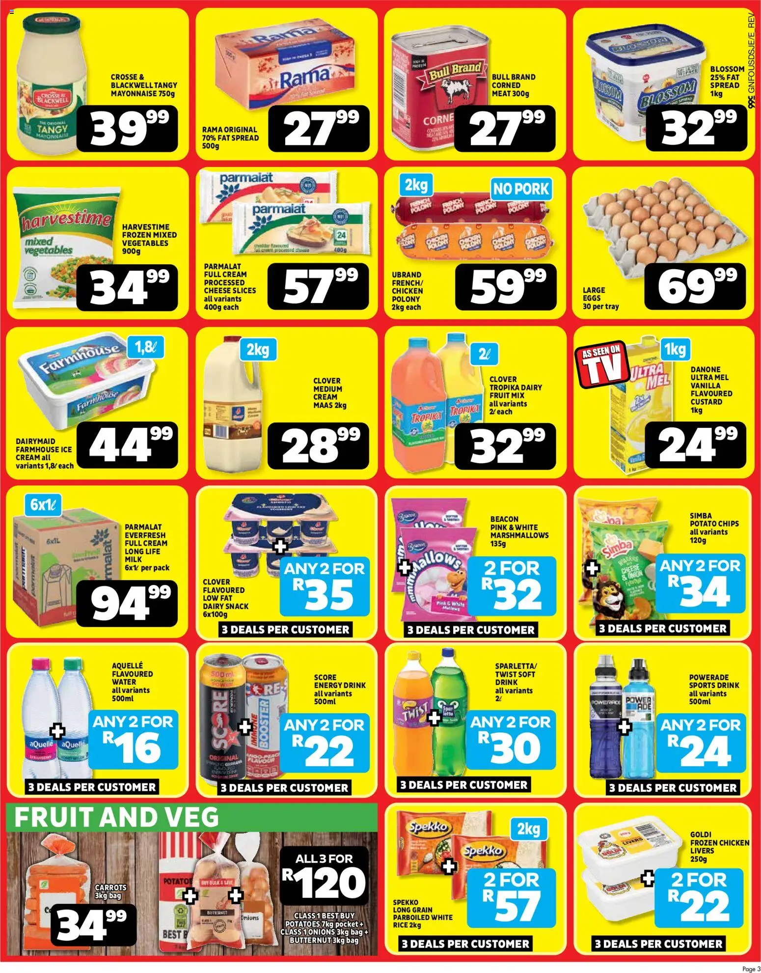 New Usave catalogue – valid from 23.03.2026 | Page: 3 | Products: Custard, Bag, Eggs, Mayonnaise