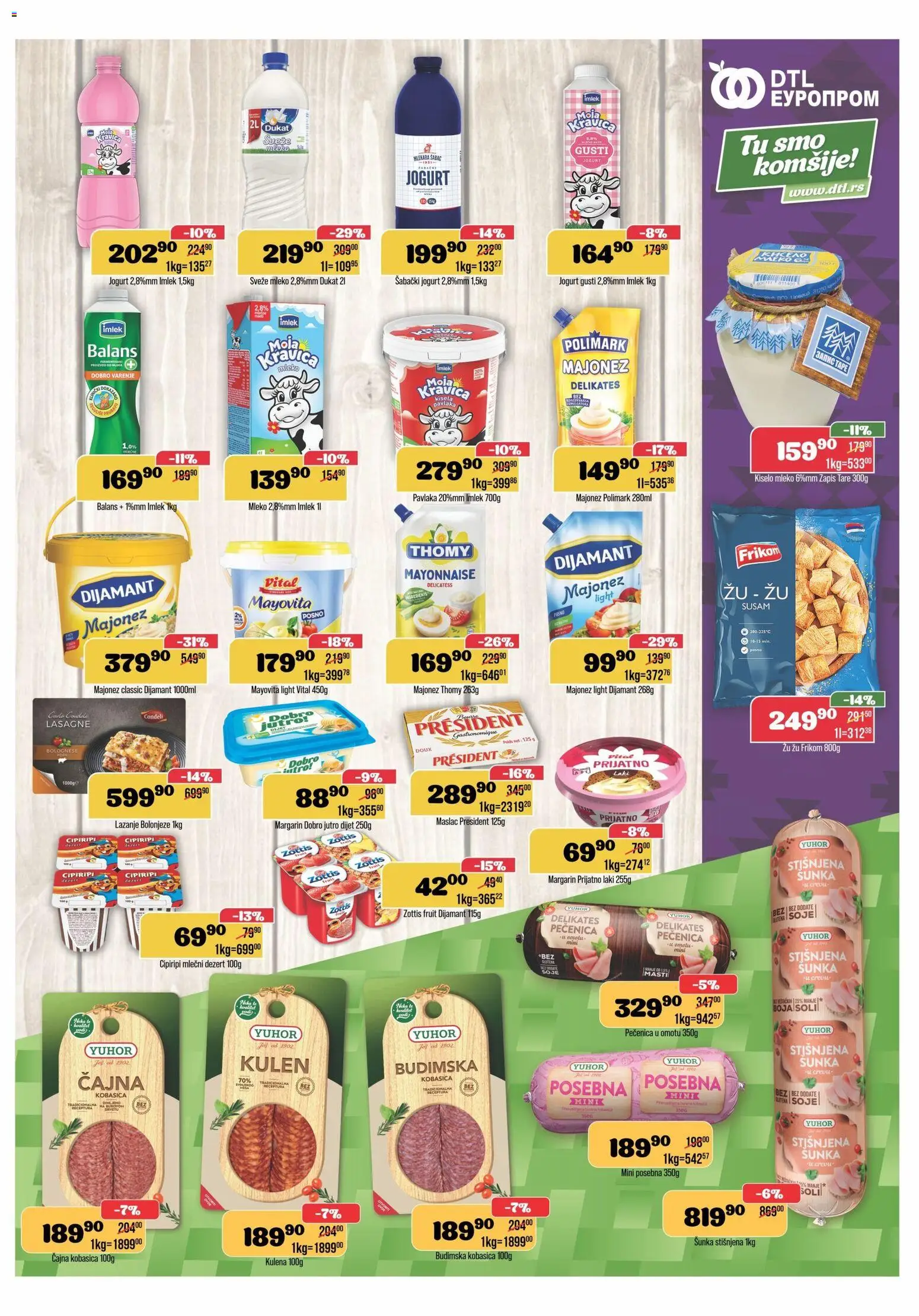 Europrom katalog - važi od 17.12.2025 | Strana: 5 | Proizvode: Majonez, Kisela pavlaka, Mleko, Pečenica