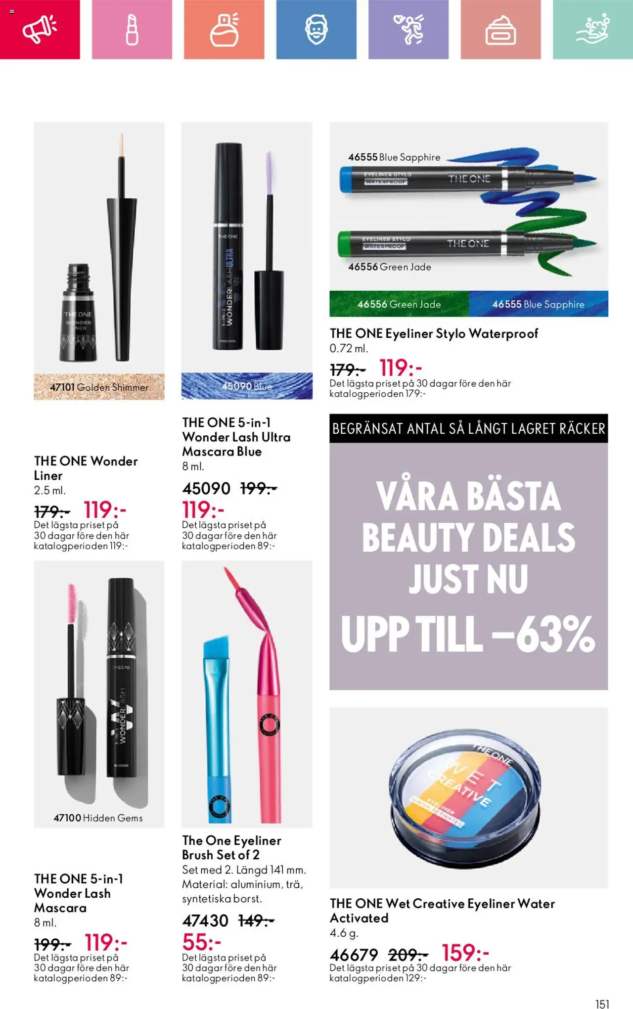 Oriflame reklamblad aktuell från 01.06.2025 | Sida: 151 | Produkter: Mascara, Eyeliner, Set