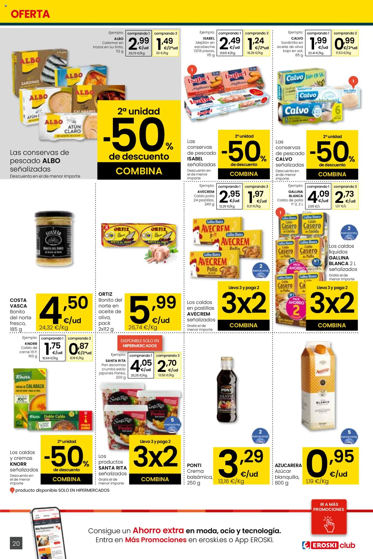 Eroski folleto │ válido desde el 05.01.2026 | Página: 20 | Productos: Aceite, Pan, Pescado, Crema