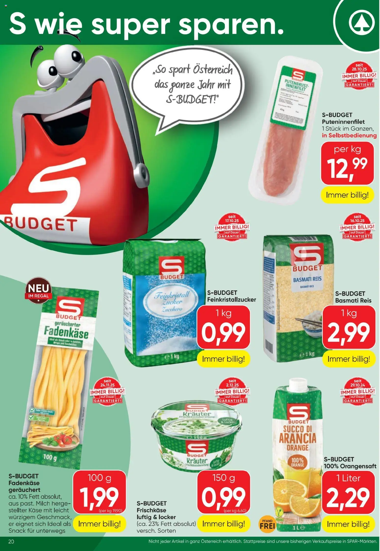 Spar Flugblatt gültig ab 02.01.2026 | Seite: 20 | Produkte: Regal, Milch, Käse, Reis