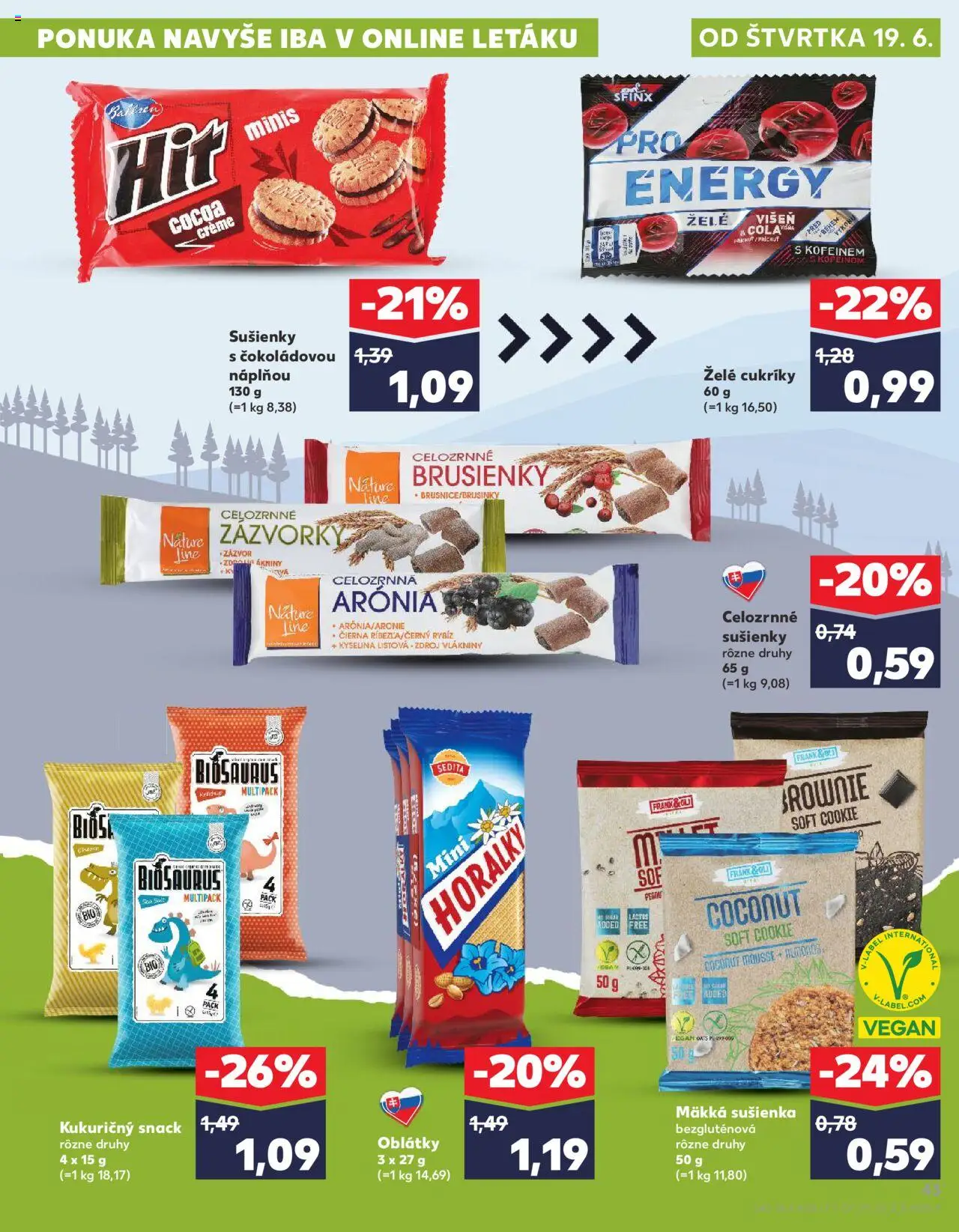 Nové Kaufland akcie – leták je platný od 19.06.2025 | Strana: 43 | Produkty: Zázvor, Cukríky, Cola, Horálky