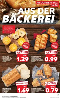 Kaufland Prospekt Gera	 ab 16.04.2026 gültig | Seite: 29 | Produkte: Bäckerei, Käse, Mascarpone, Croissant