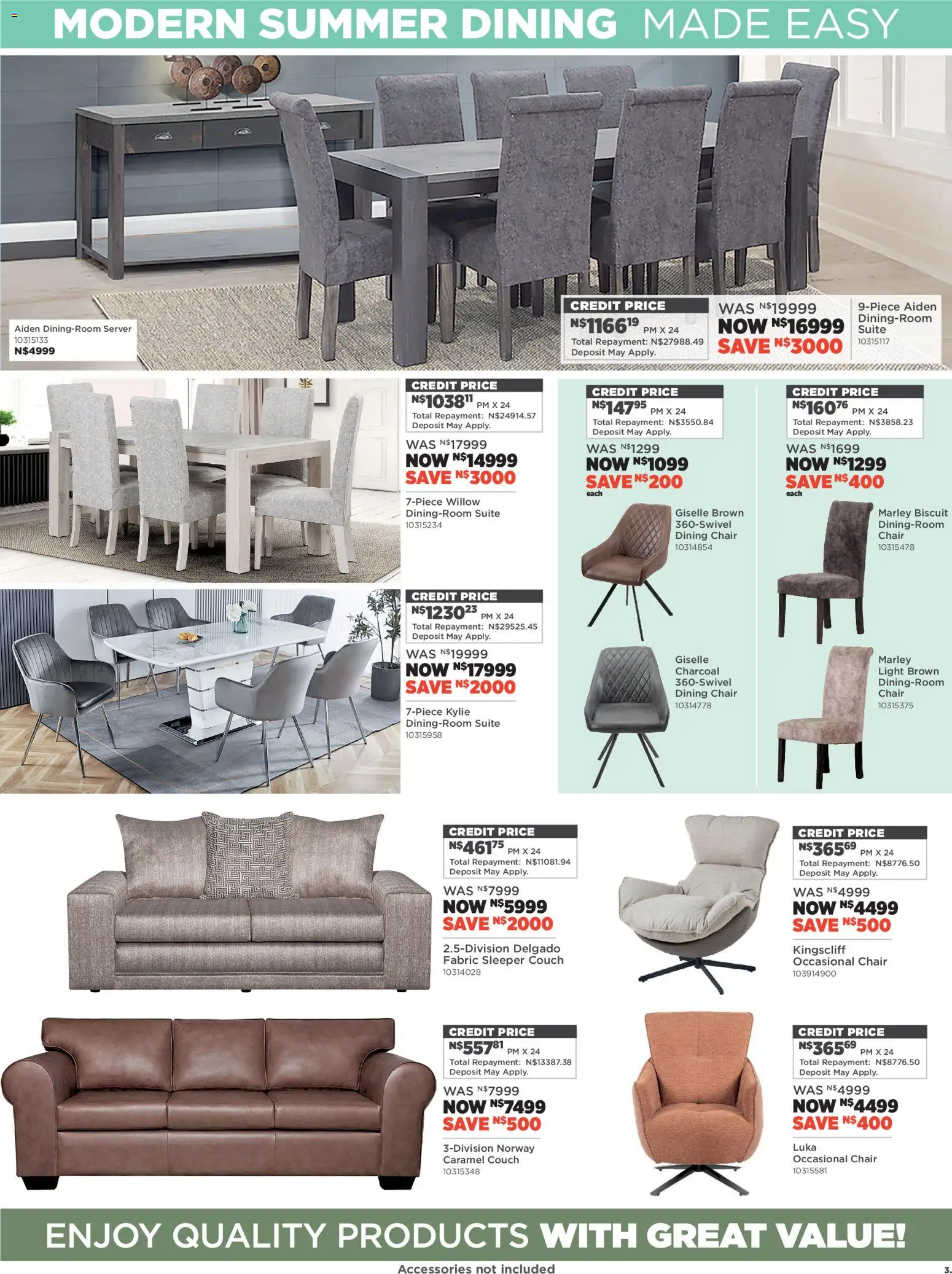 New House and Home catalogue – valid from 19.01.2026 | Page: 3 | Products: Couch, Chair, Light, Caramel