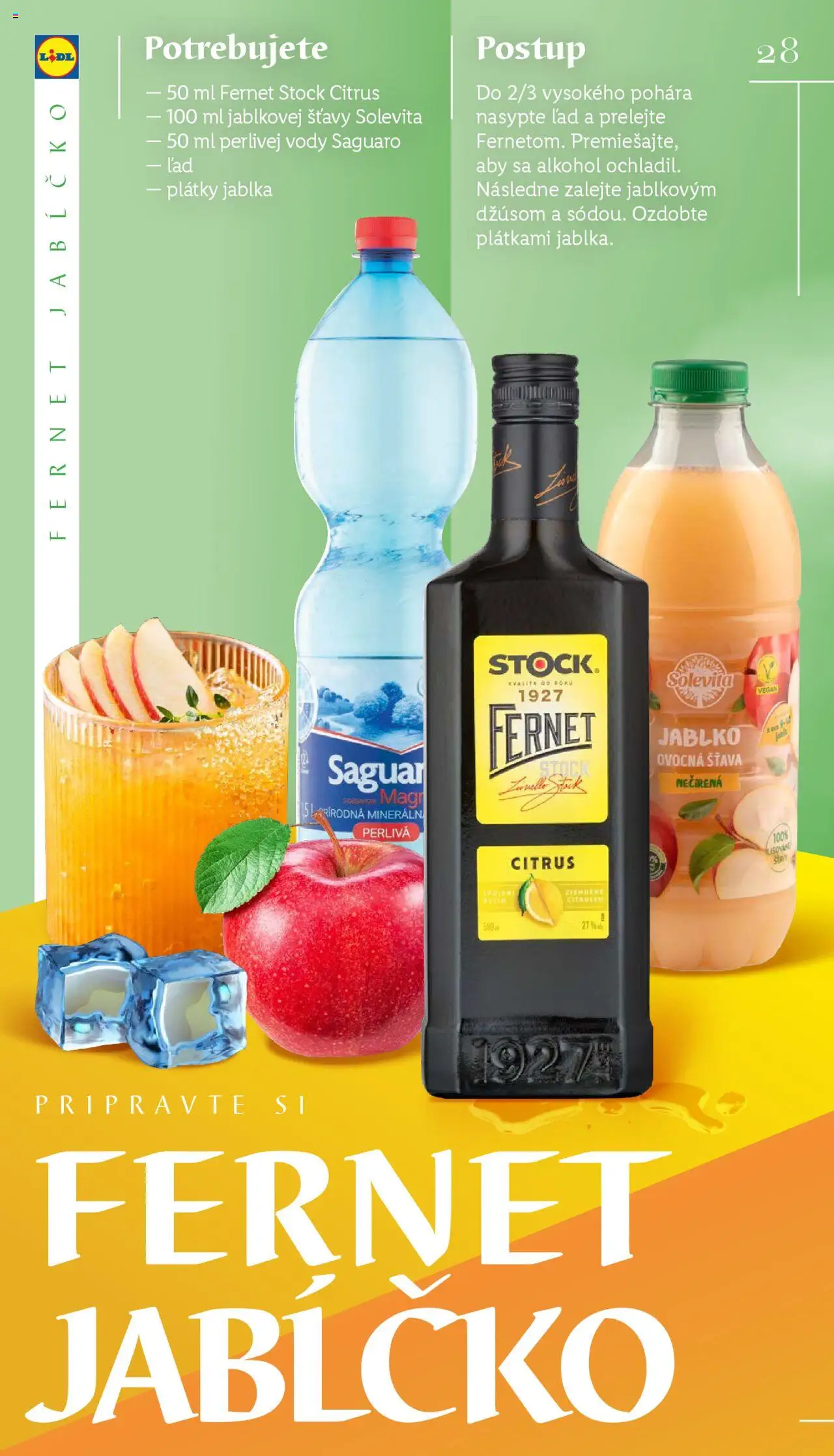 Lidl barmanská príručka │ platný od 03.06.2025 | Strana: 28 | Produkty: Jablká, Apple, Fernet Stock, Alkohol