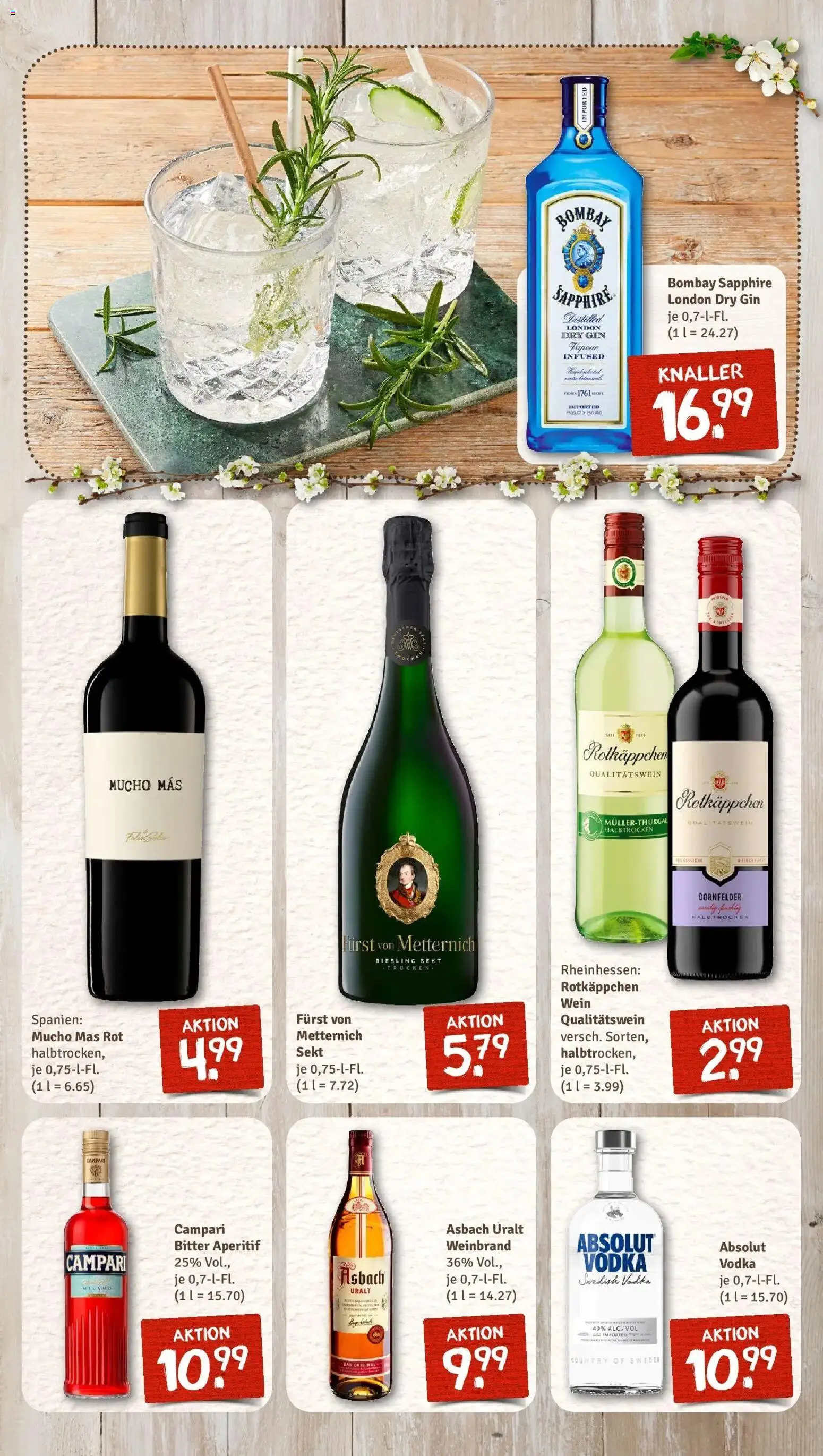 Rewe Prospekt Emmerthal	 – gültig ab 30.03.2026 | Seite: 14 | Produkte: Campari, Wein, Gin, Asbach