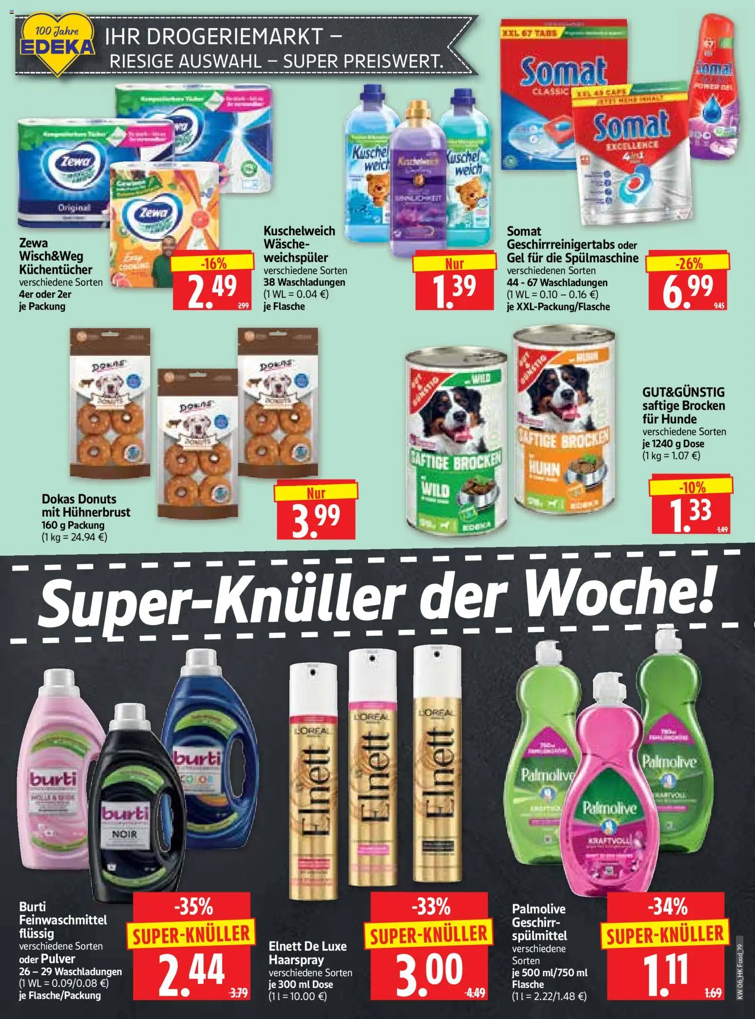 HERKULES Prospekt 	 – gültig ab 02.02.2026 | Seite: 19 | Produkte: Zewa, Haarspray, Donuts, Weichspüler