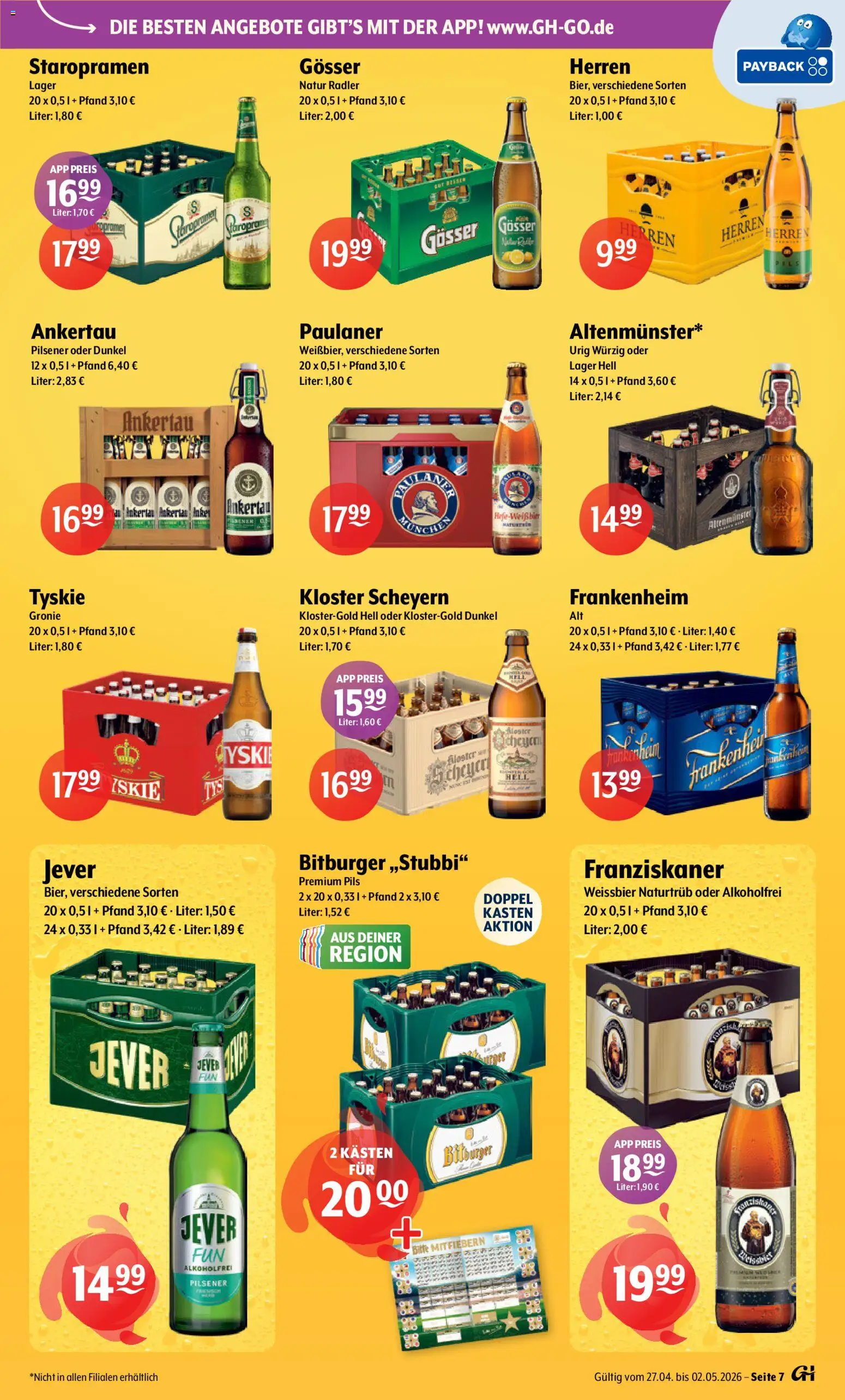 Trink und Spare Prospekt 	 – gültig ab 27.04.2026 | Seite: 7 | Produkte: Pils, Radler, Jever, Paulaner