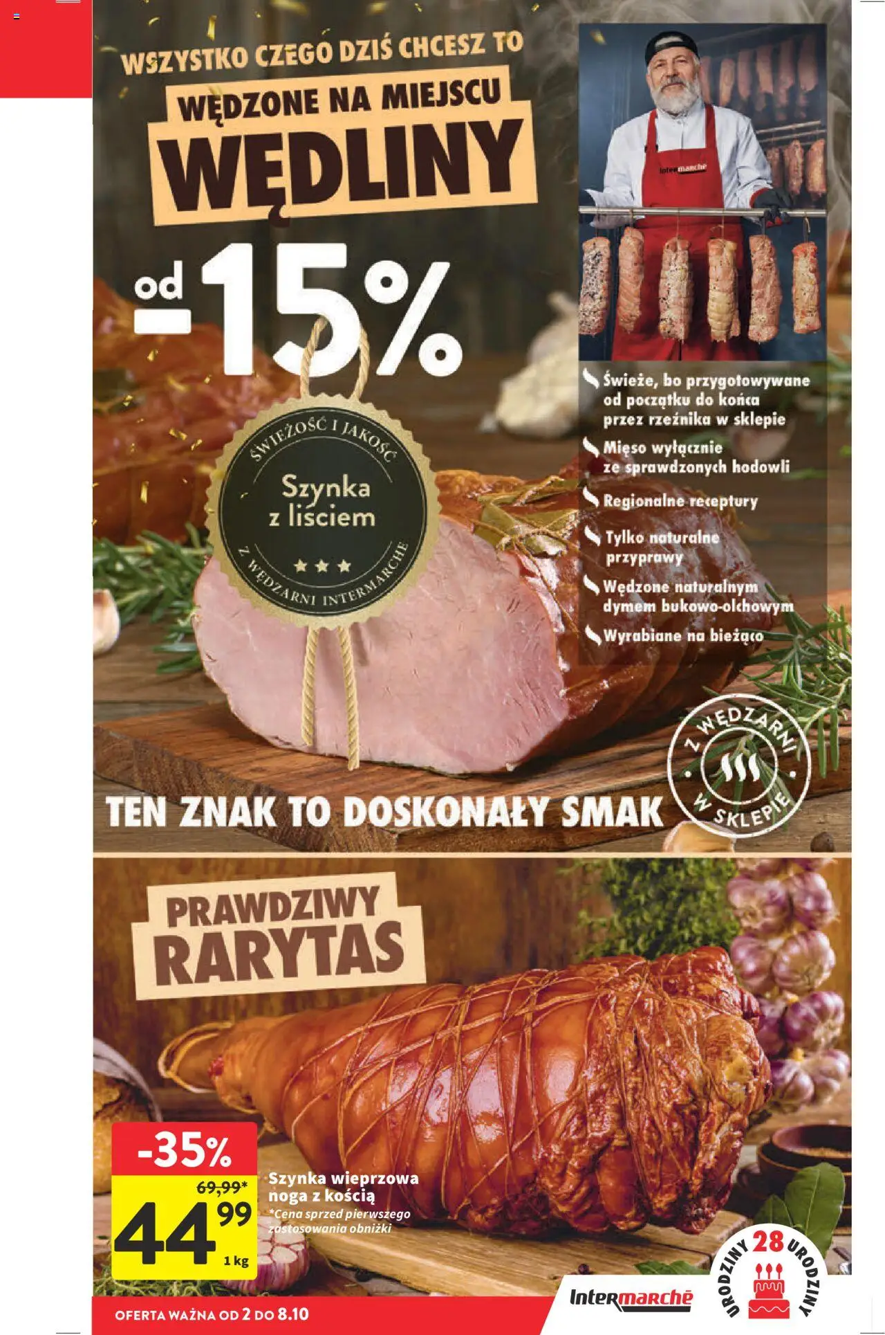 Intermarche Gazetka od 02.10.2025 | Strona: 23 | Produkty: Szynka wieprzowa, Szynka, Wędliny, Przyprawy