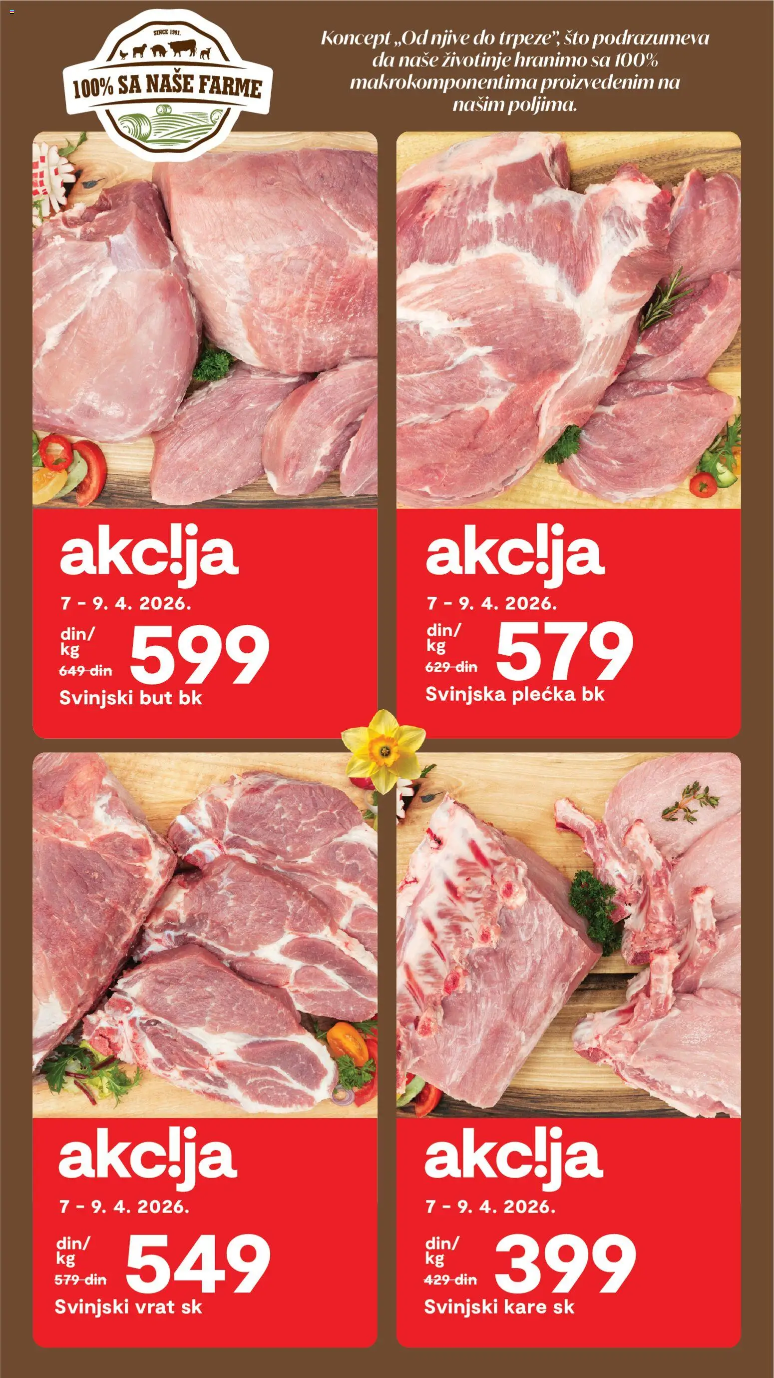 Matijevic katalog - važi od 01.04.2026 | Strana: 7 | Proizvode: Svinjski kare, Svinjski vrat, Svinjski but, Svinjska plećka