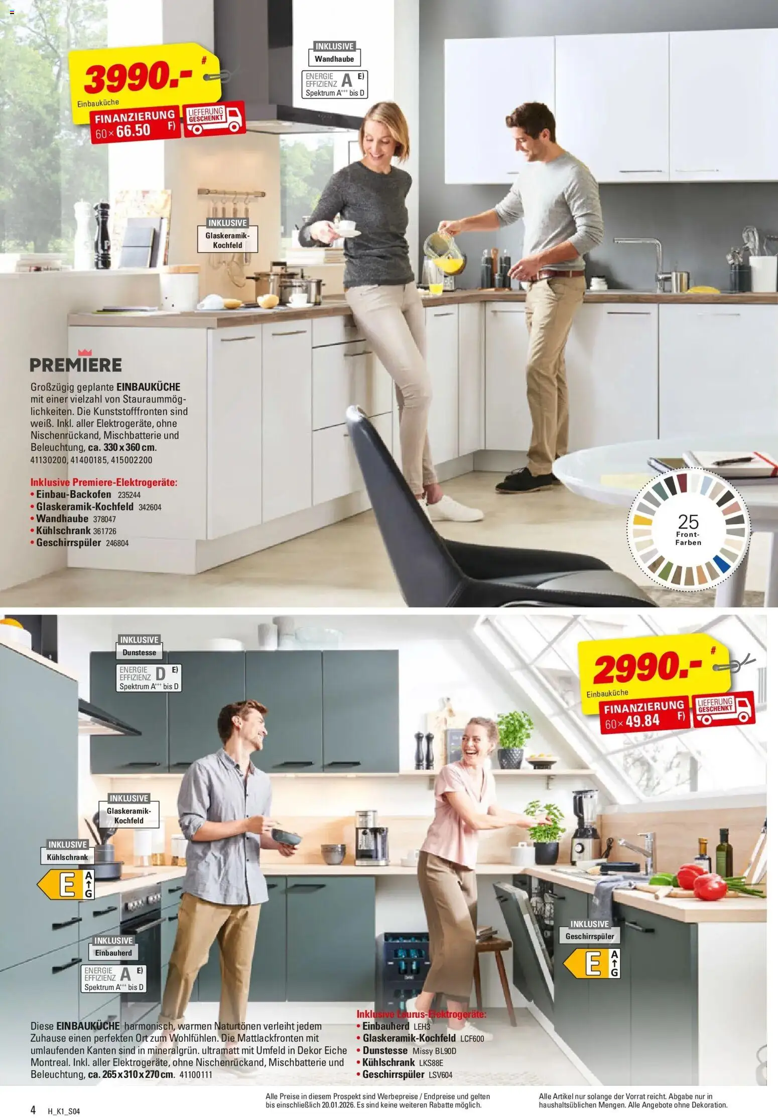 Höffner - Höffner: Möbelangebote – gültig ab 23.12.2025 | Seite: 4 | Produkte: Geschirrspüler, Einbauküche, Kühlschrank, Kochfeld