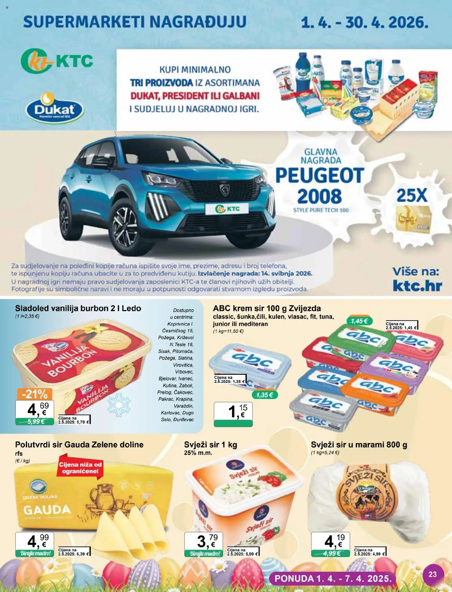 KTC katalog | vrijedi od 01.04.2026 | Stranica: 23 | Proizvodi: Gauda, Sir, Ledo, Svježi sir
