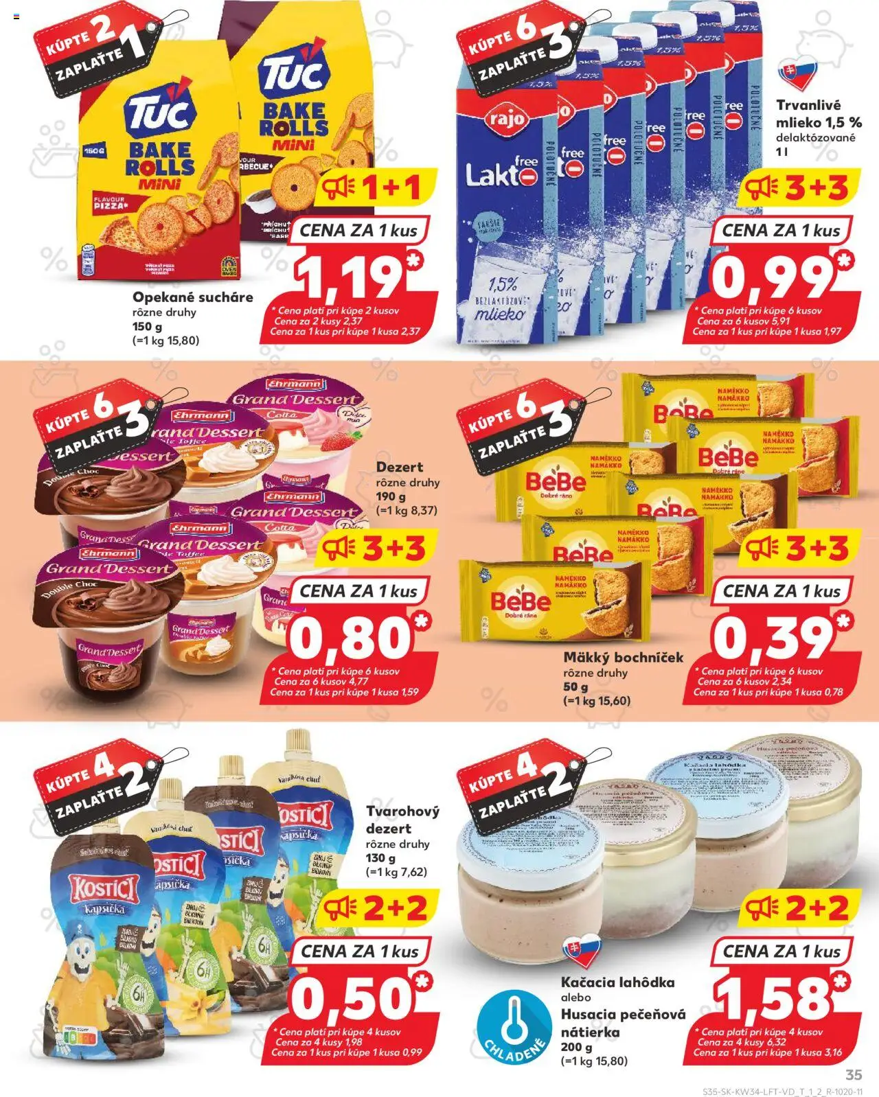 Kaufland Bratislava-Avion │ platný od 21.08.2025 | Strana: 35 | Produkty: BeBe Dobré ráno, Mlieko, Pizza, Trvanlivé mlieko