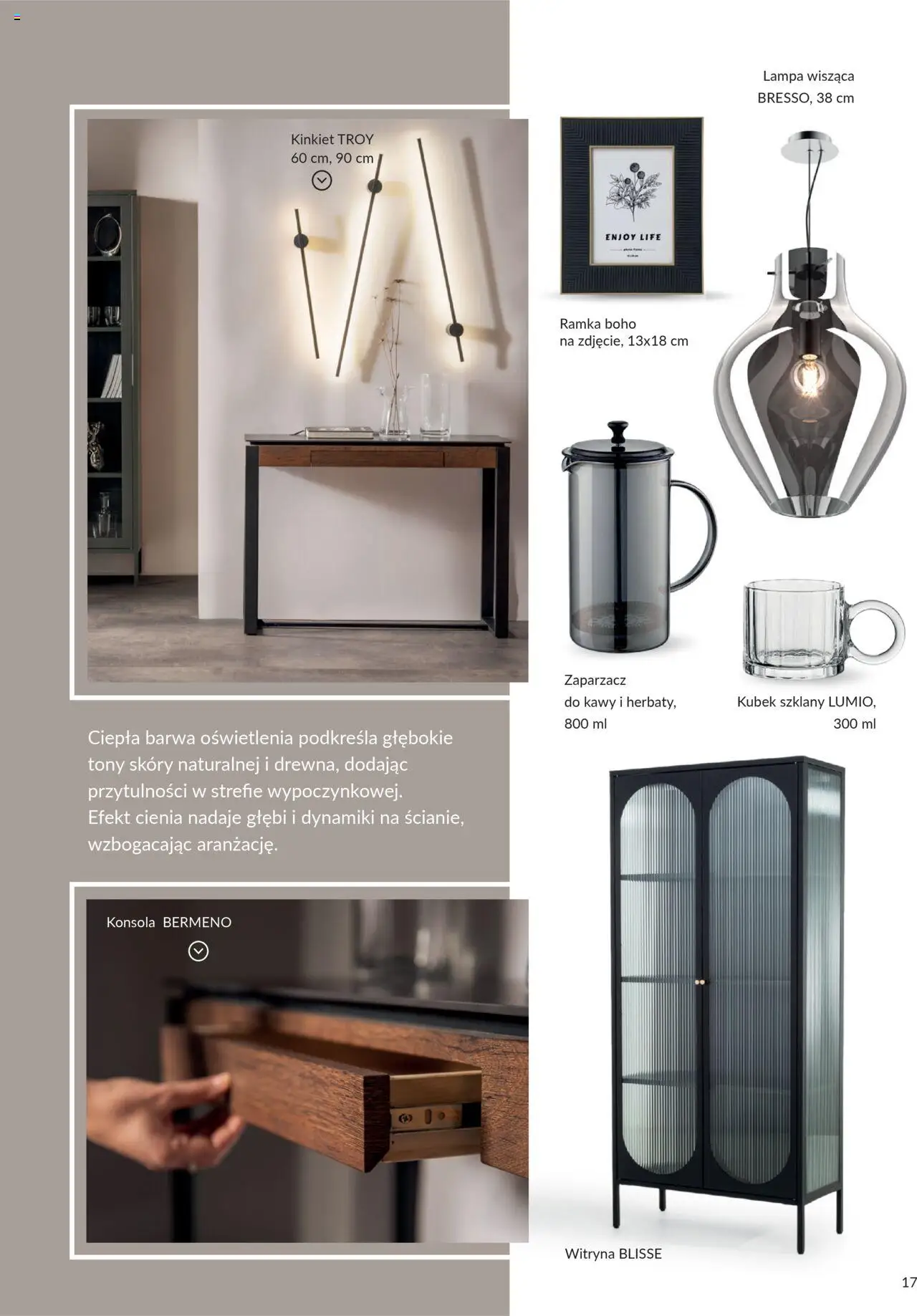 Salony Agata Gazetka - Trendbook od 21.03.2025 | Strona: 17 | Produkty: Lampa, Konsola, Witryna, Ramka