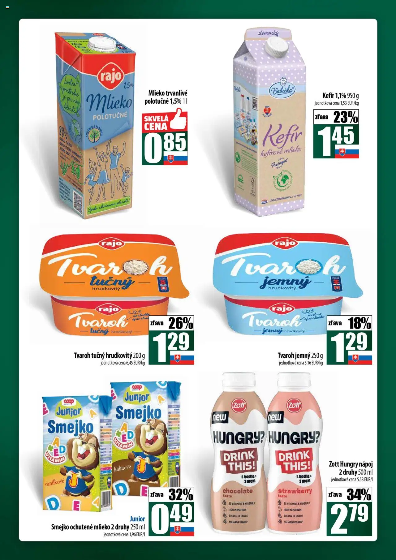 COOP Jednota široká ponuka │ platný od 31.07.2025 | Strana: 24 | Produkty: Mlieko, Protein, Tvaroh