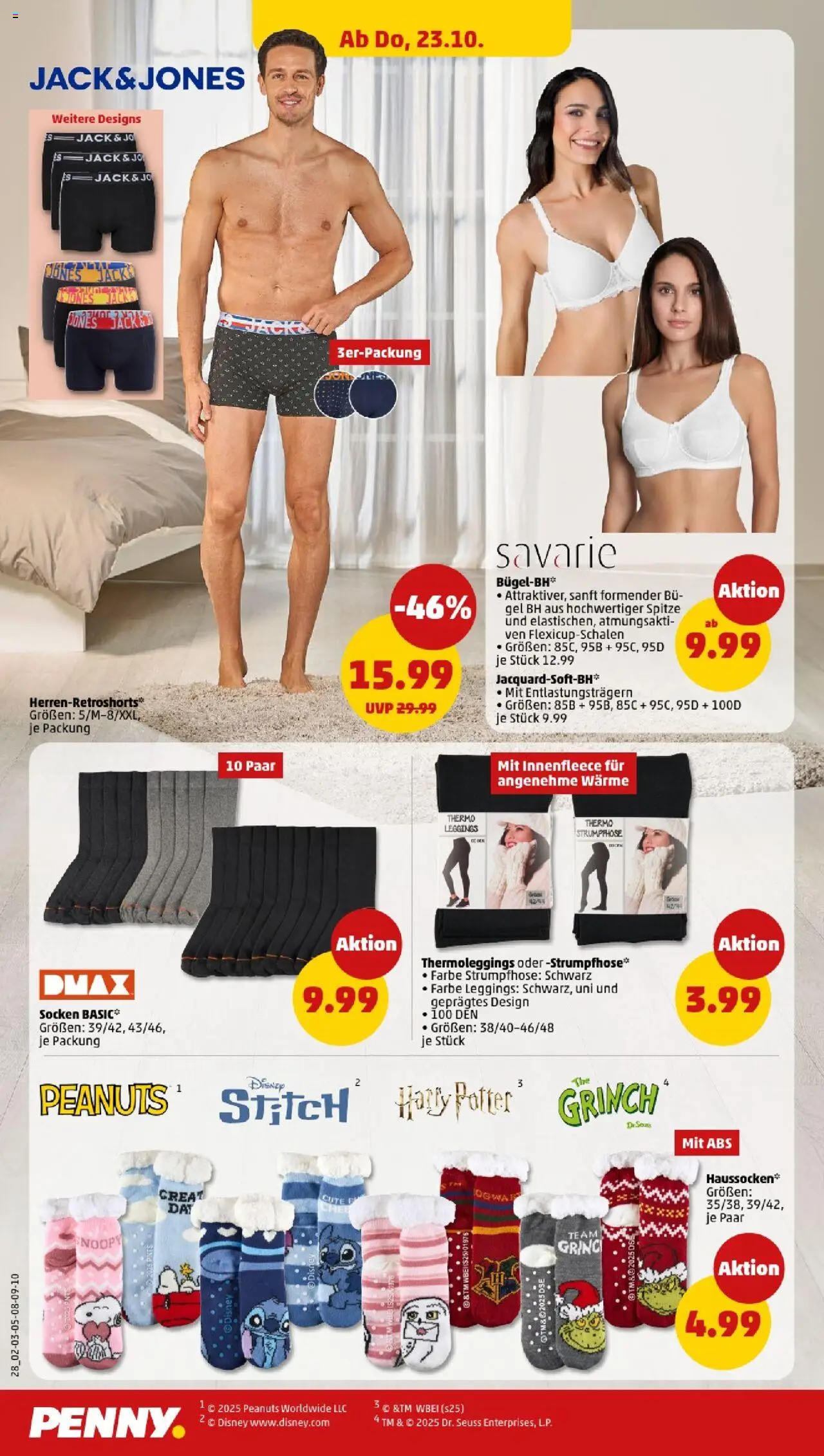 Penny - Niedersachsen – gültig ab 20.10.2025 | Seite: 28 | Produkte: BH, Socken, Leggings, Strumpfhose