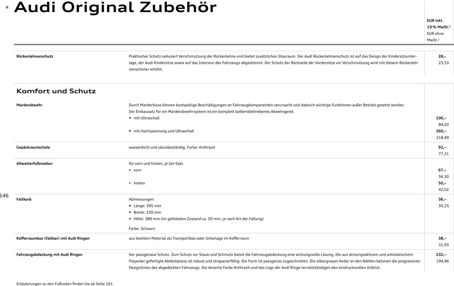 Audi A3 – gültig ab 28.10.2025 | Seite: 146
