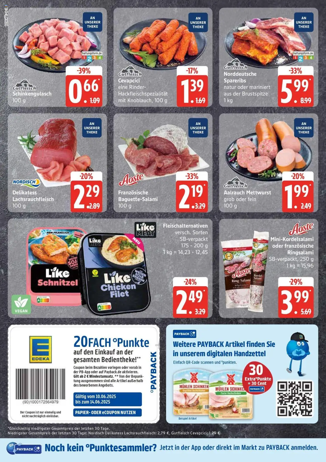 Edeka prospekt Ratzeburg	 - gültig ab dem 08.06.2025 | Seite: 8 | Produkte: Cevapcici, Schnitzel, Like meat, Erbsen