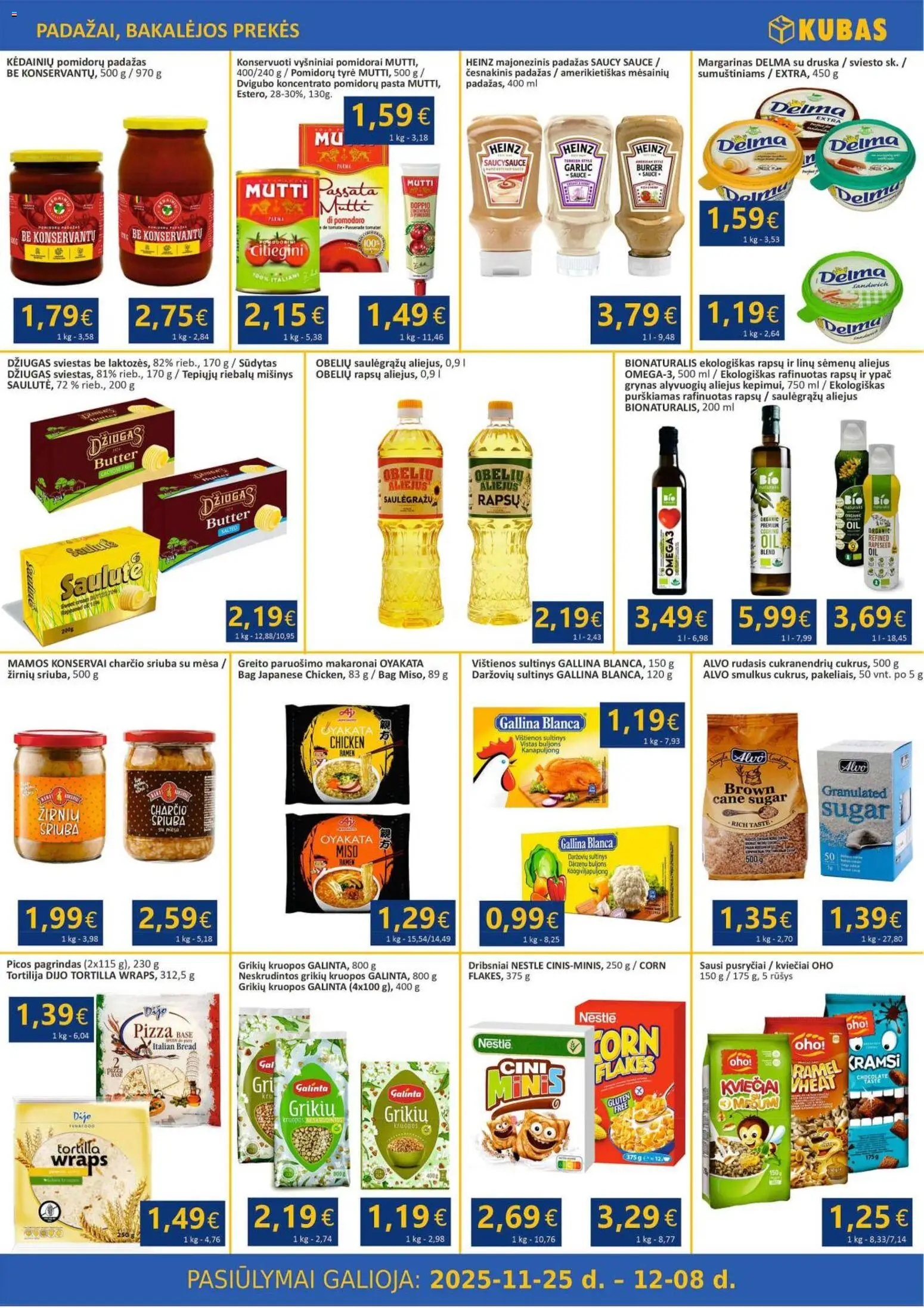Kubas akcijos nuo 25.11.2025 | Puslapis: 5 | Prekių: Margarinas, Kruopos, Padažas, Dribsniai