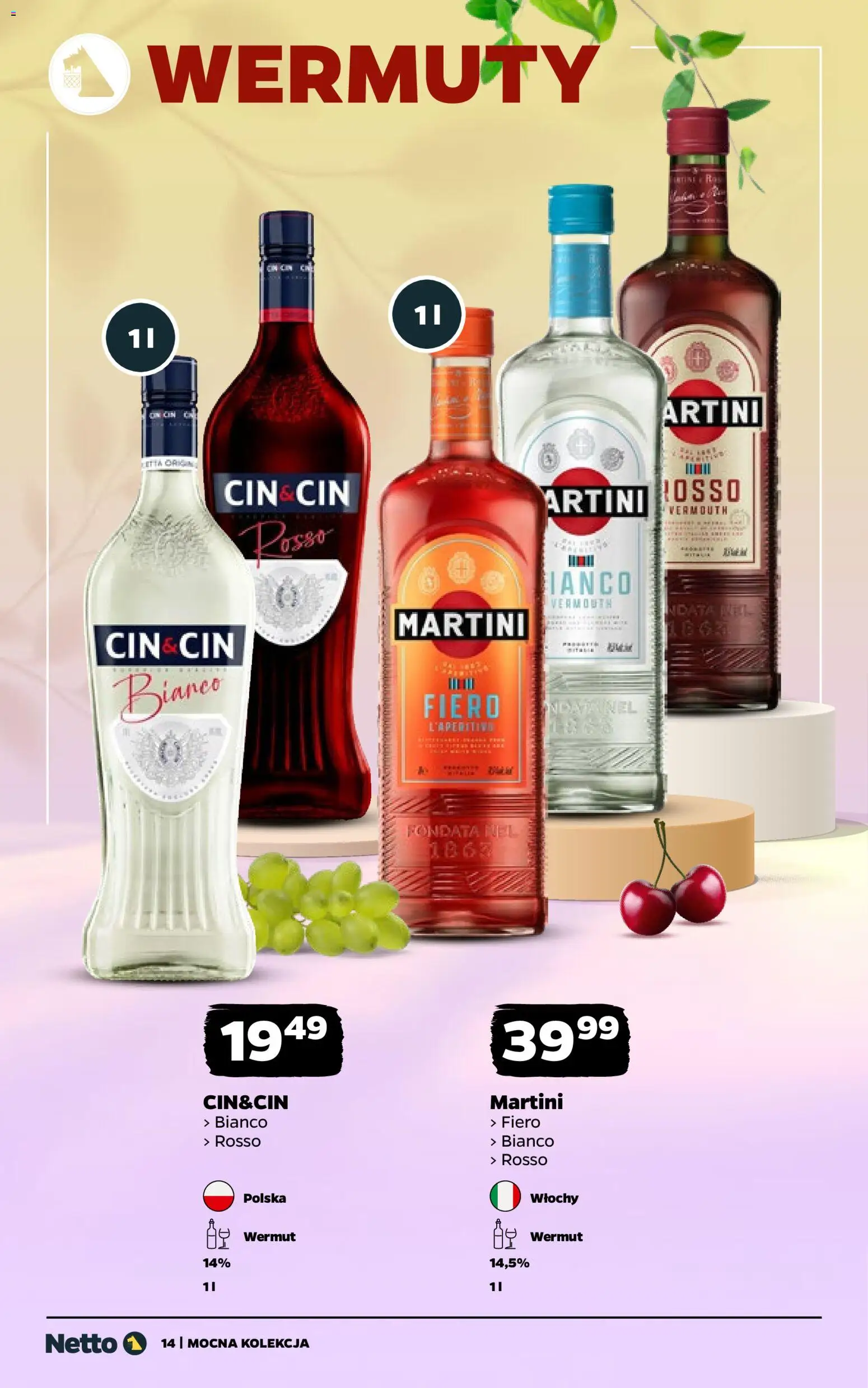 Netto gazetka - Wina od 16.03.2026 | Strona: 14 | Produkty: Martini, Martini Bianco