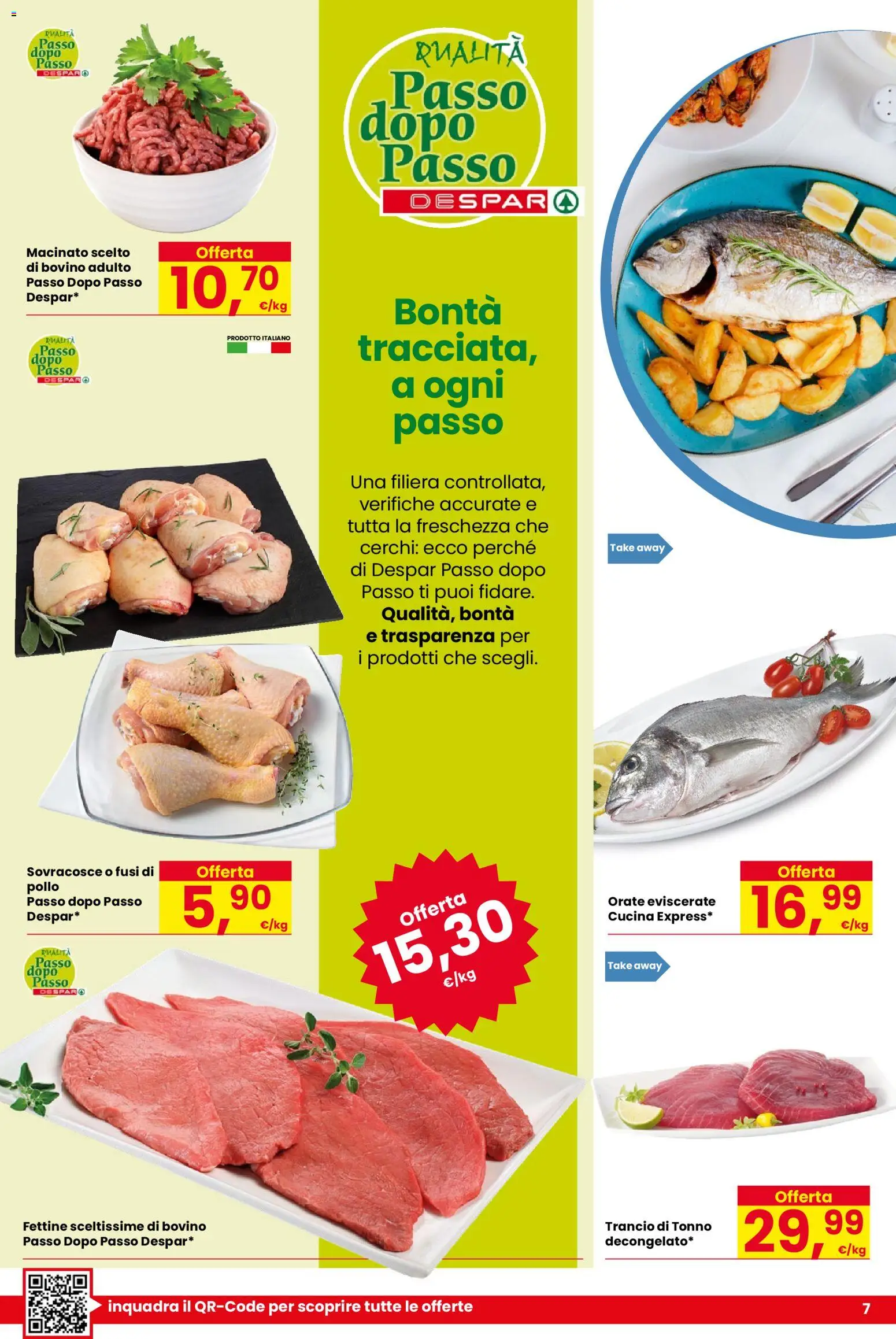 Volantino Despar del 13.11.2025 | Pagina: 7 | Prodotti: Bovino, Pollo, Tonno, Macinato