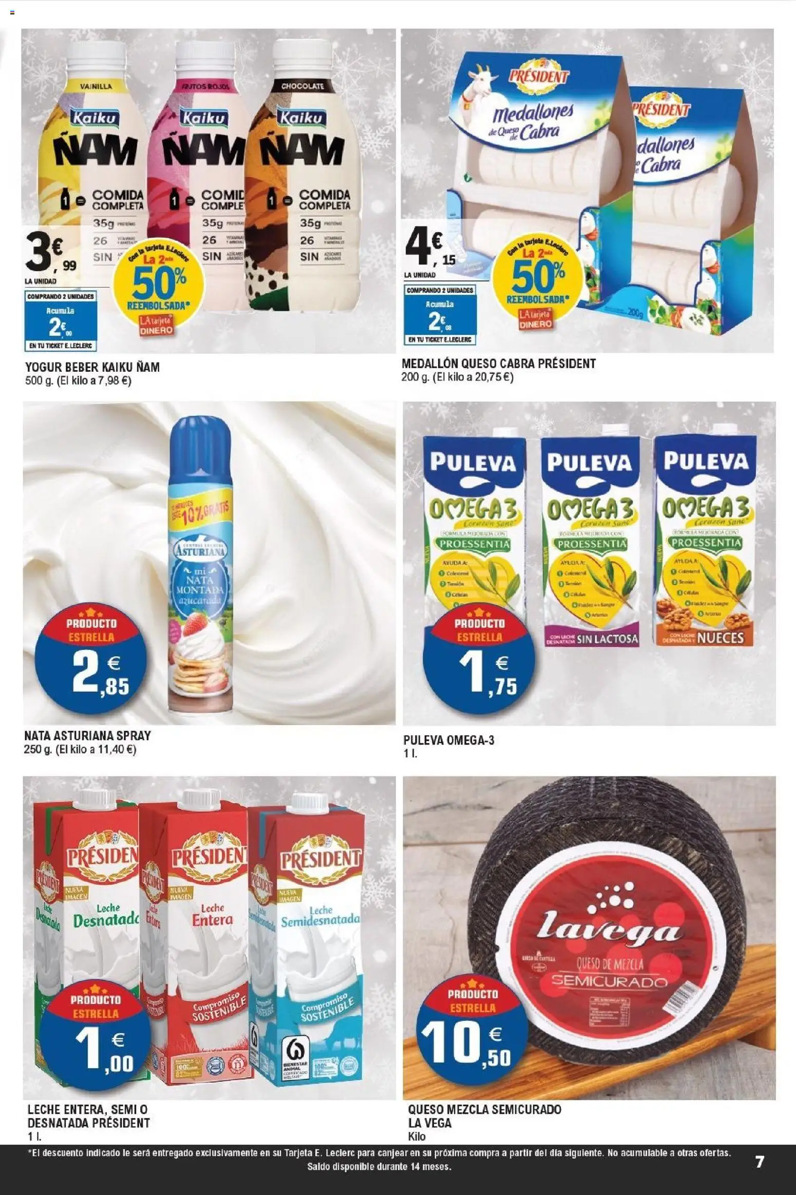 E.Leclerc folleto │ válido desde el 07.01.2026 | Página: 7 | Productos: Medallones, Leche, Yogur, Chocolate