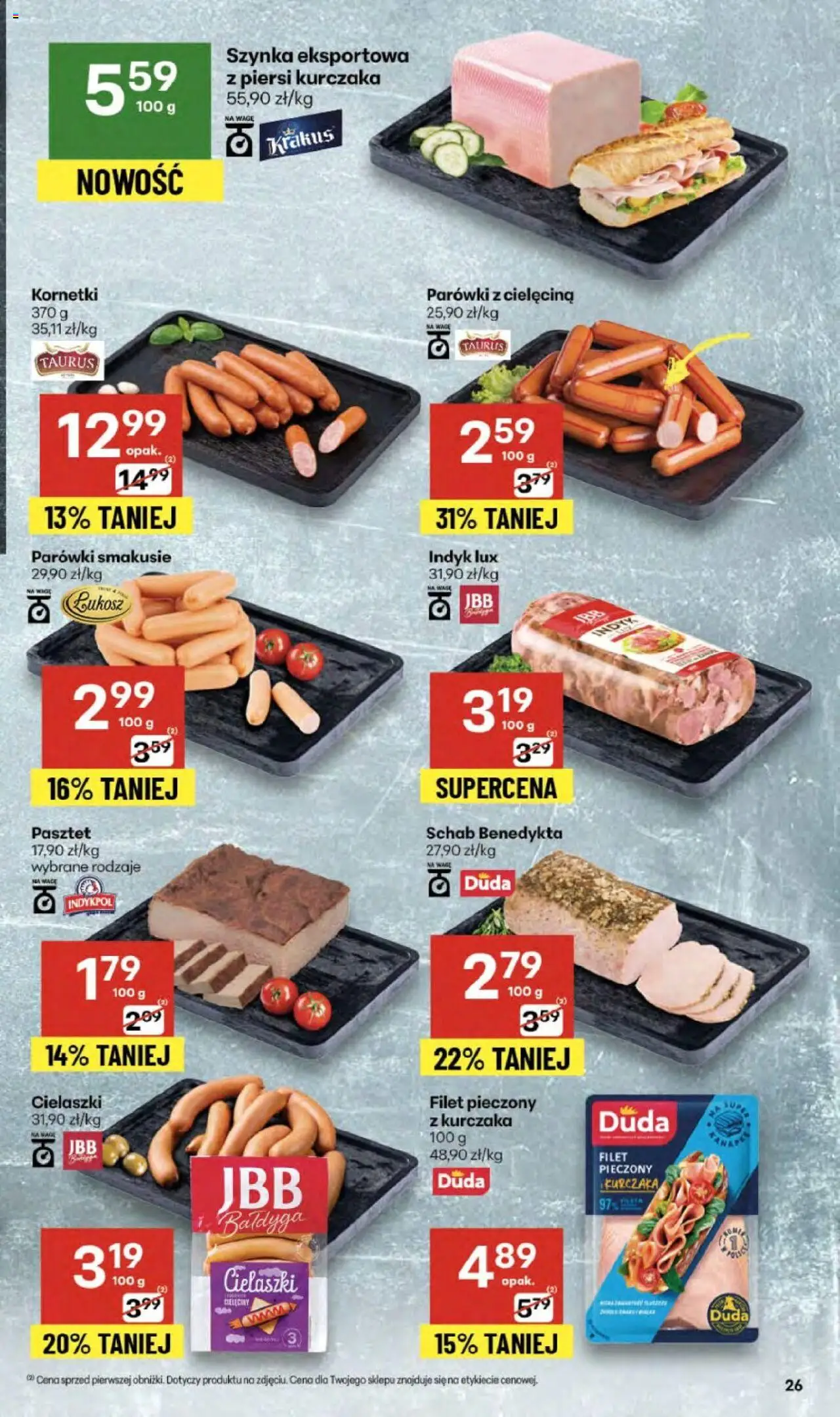 Delikatesy Centrum Gazetka od 11.09.2025 | Strona: 26 | Produkty: Schab, Piersi, Parówki, Szynka