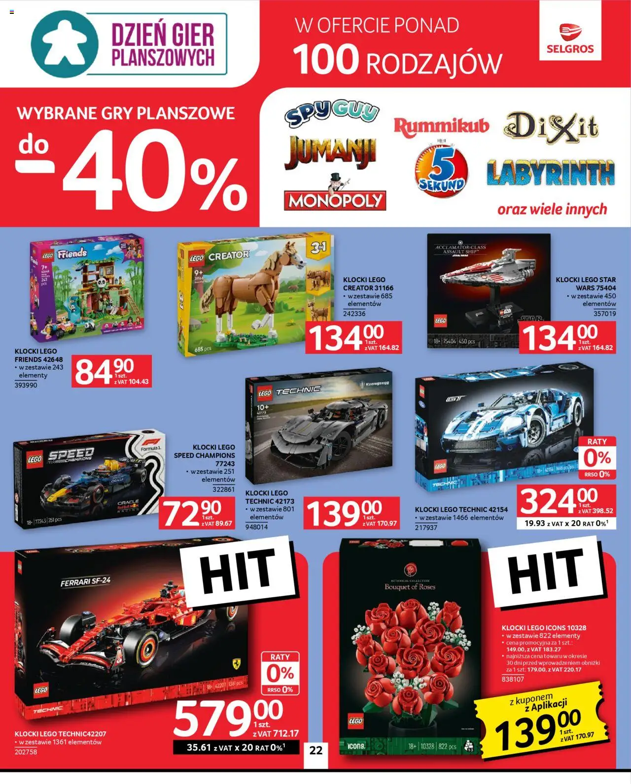 Selgros cash&carry Gazetka - Oferta przemysłowa od 09.10.2025 | Strona: 22 | Produkty: Lego, Klocki Lego, Gry