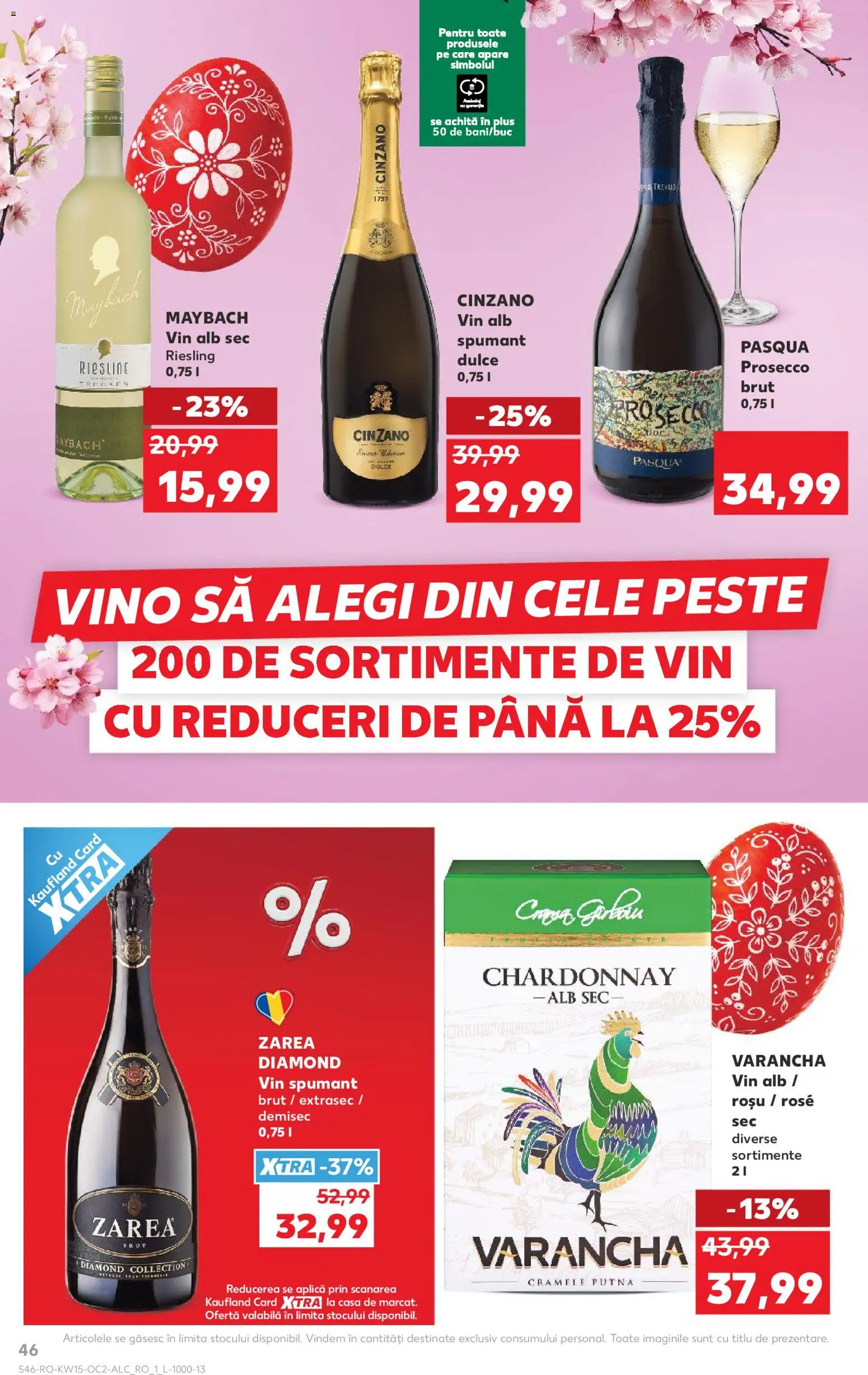 Noul catalog Kaufland – valabil de la 08.04.2026 | Pagină: 46 | Produse: Prosecco, Vin, Pește