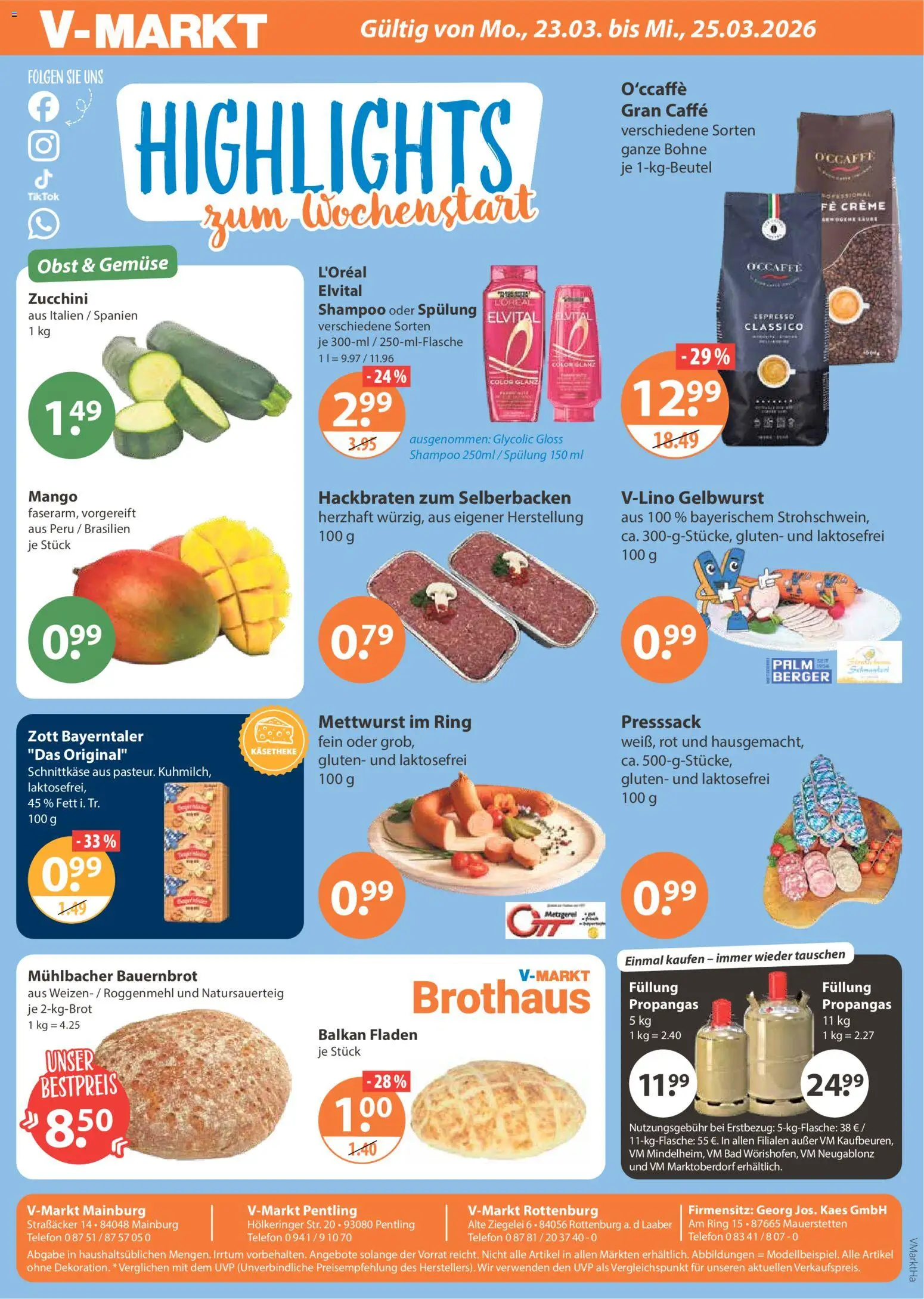 V-Markt Angebote – gültig ab 19.03.2026 | Seite: 24 | Produkte: Bad, Shampoo, Gemüse, Zucchini