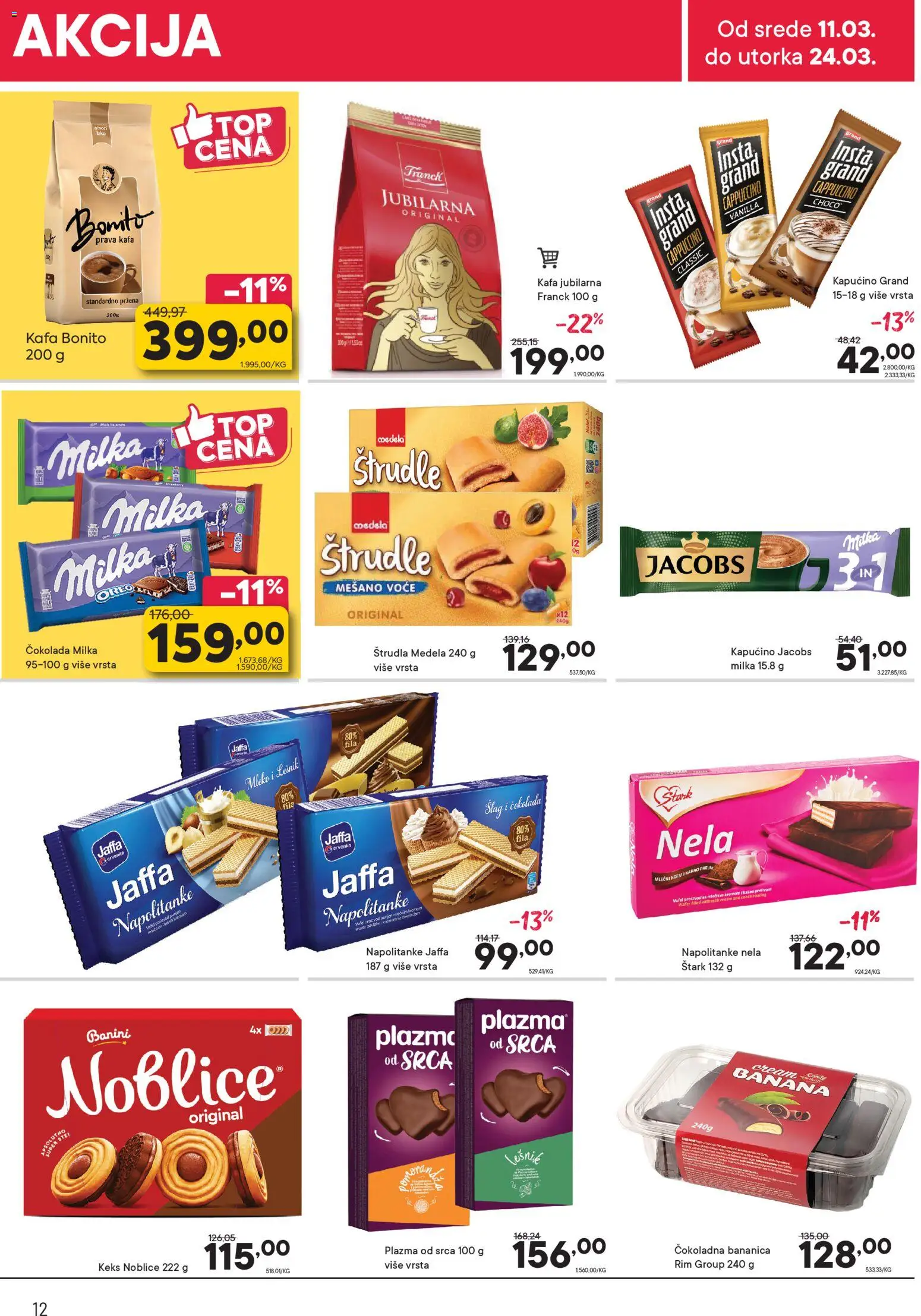 PerSu katalog - važi od 11.03.2026 | Strana: 12 | Proizvode: Milka, Štrudla, Noblice, Mleko