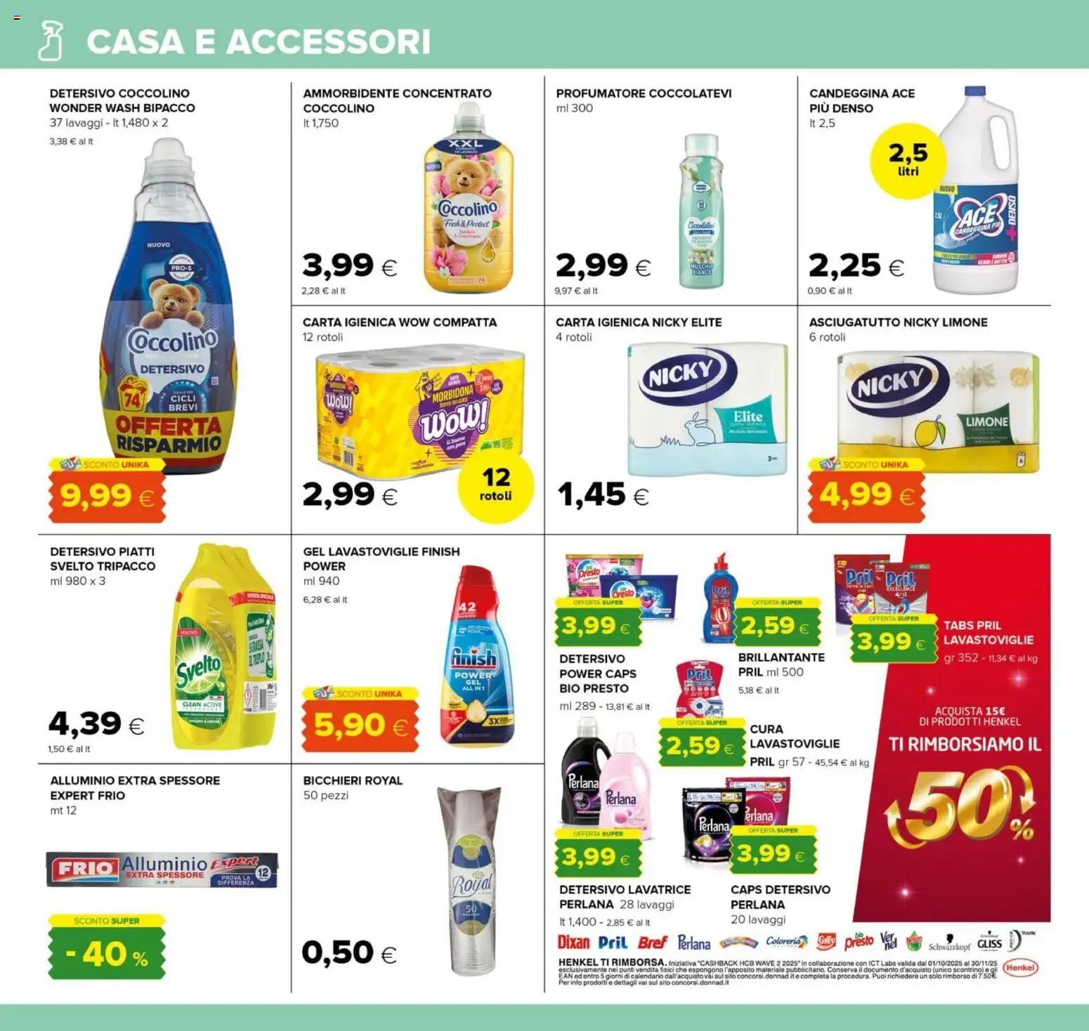 Volantino Oasi del 06.11.2025 | Pagina: 28 | Prodotti: Carta igienica, Limone, Asciugatutto, Alluminio