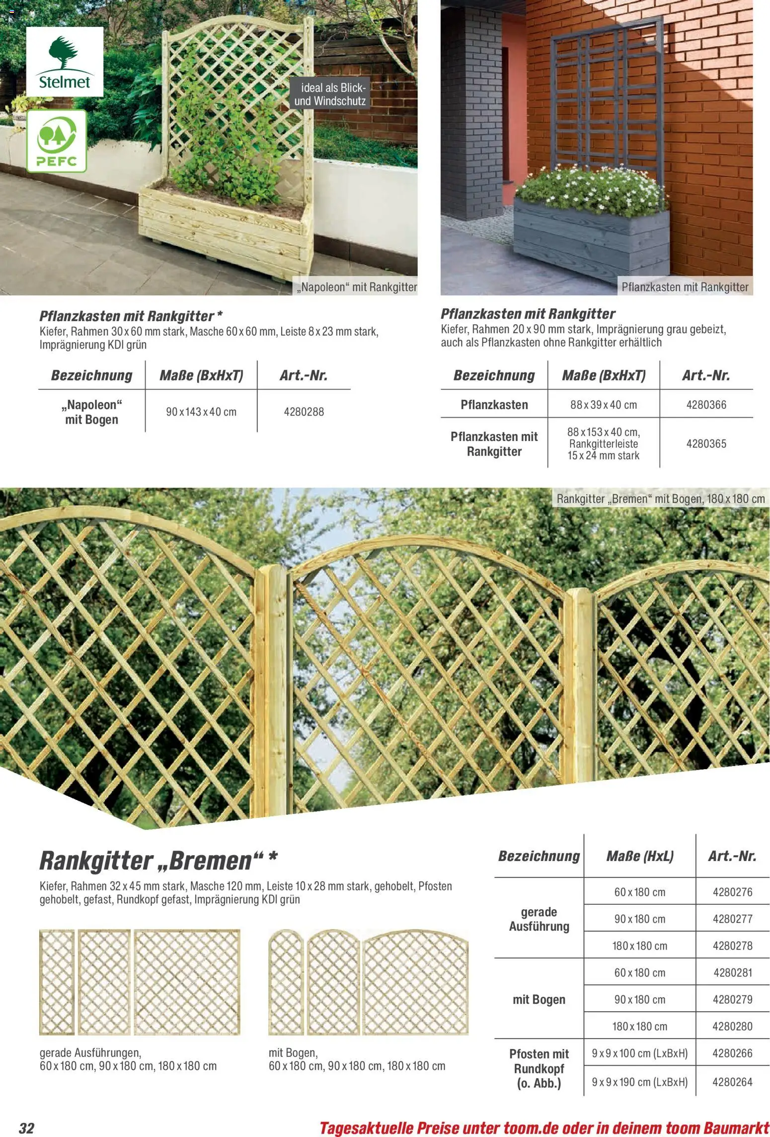 Toom Baumarkt Zäune & Sichtschutz 2026 – gültig ab 20.02.2026 | Seite: 32