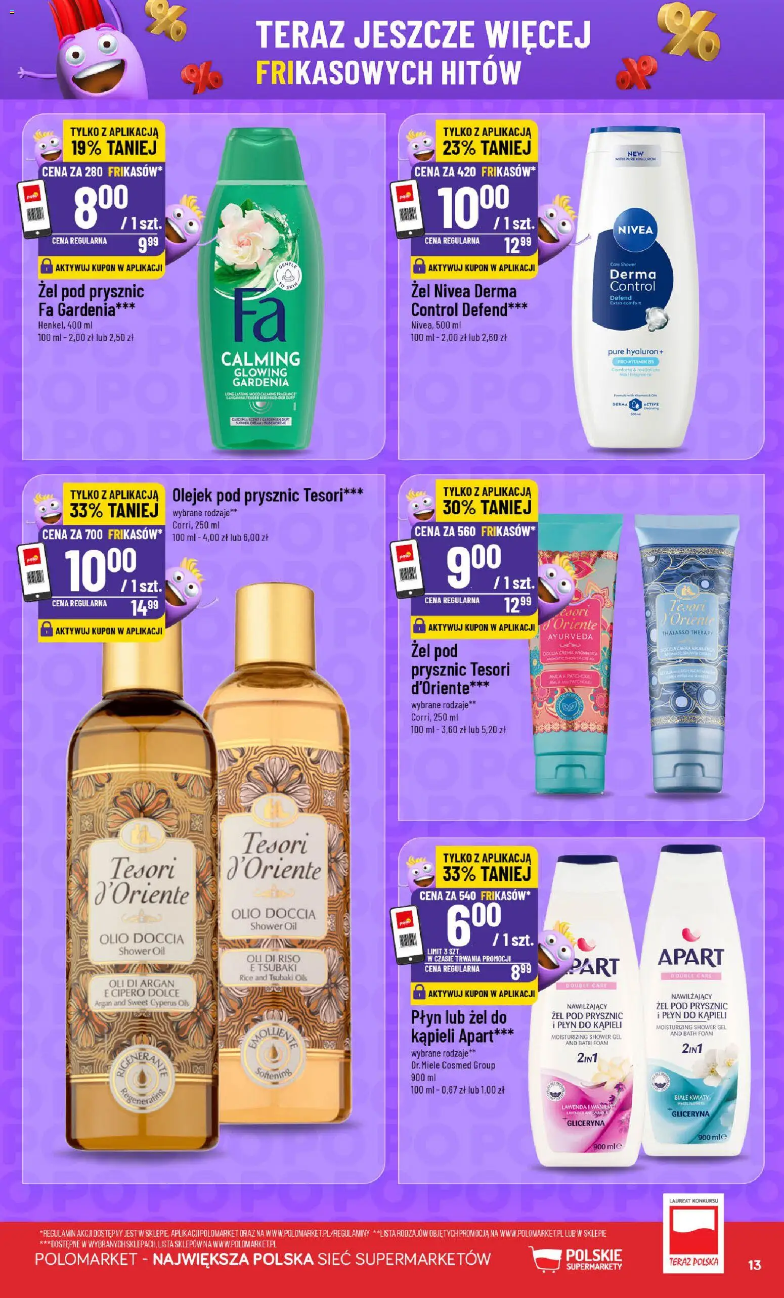 POLOmarket Gazetka - Frikasowe Hity od 12.11.2025 | Strona: 13 | Produkty: Płyn do kąpieli, Prysznic, Żel pod prysznic, Kwiaty