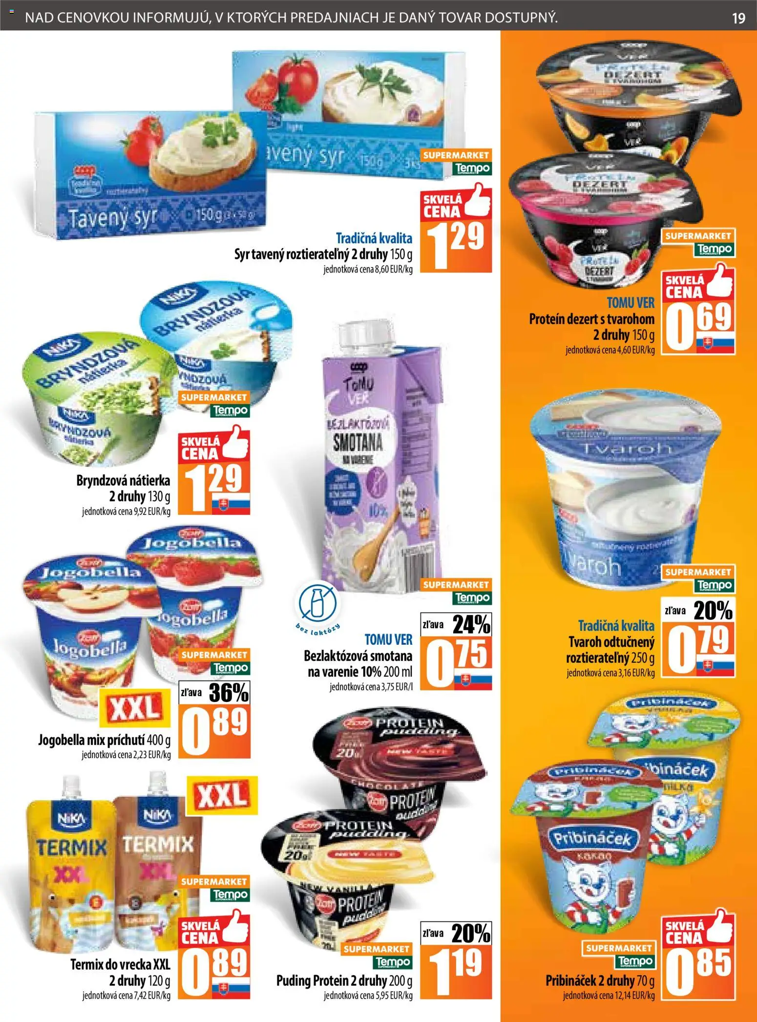 Nové COOP Jednota akcie – leták je platný od 20.11.2025 | Strana: 19 | Produkty: Syr, Smotana, Protein, Puding