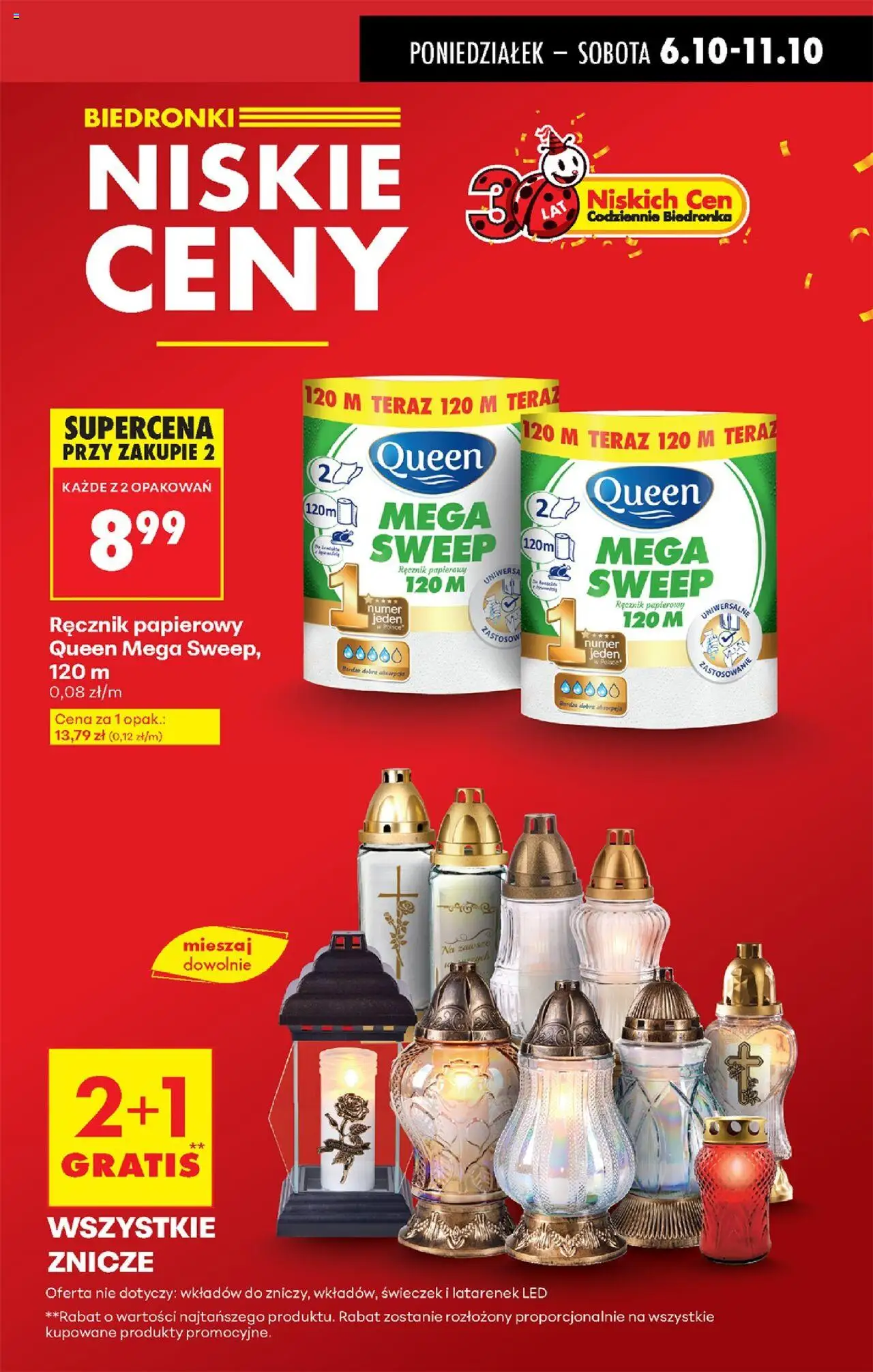 Biedronka gazetka od 06.10.2025 | Strona: 19 | Produkty: Znicze, Ręcznik papierowy