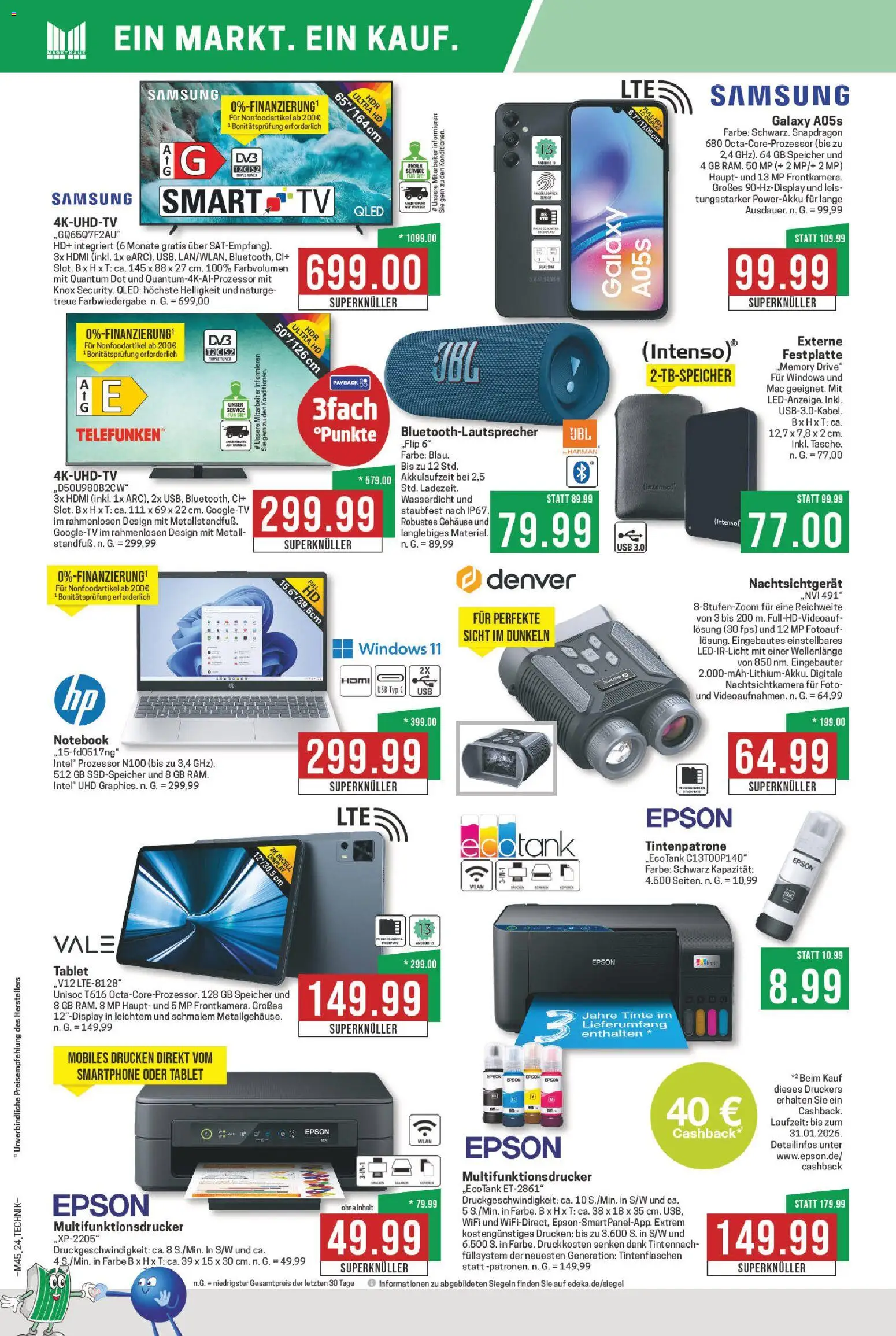 Marktkauf Prospekt 	 – gültig ab 03.11.2025 | Seite: 24 | Produkte: USB, Smartphone, Drucker, TV