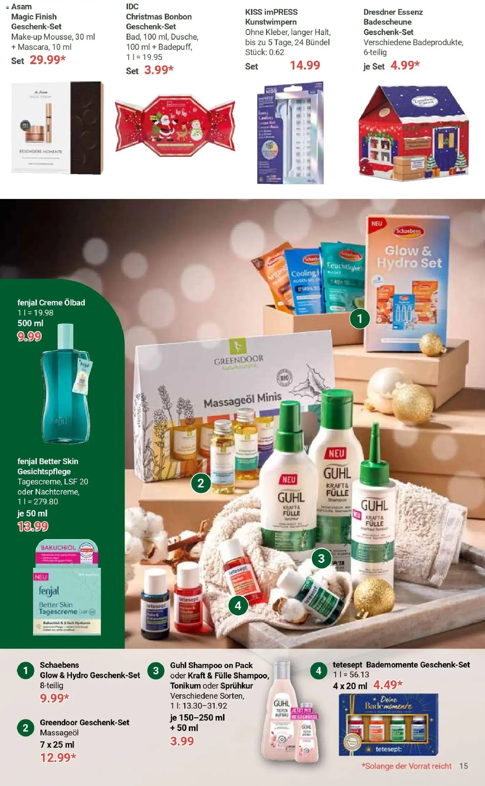 Globus prospekt Mühldorf	 – gültig ab 01.12.2025 | Seite: 15 | Produkte: Finish, Shampoo, Creme, Massageöl