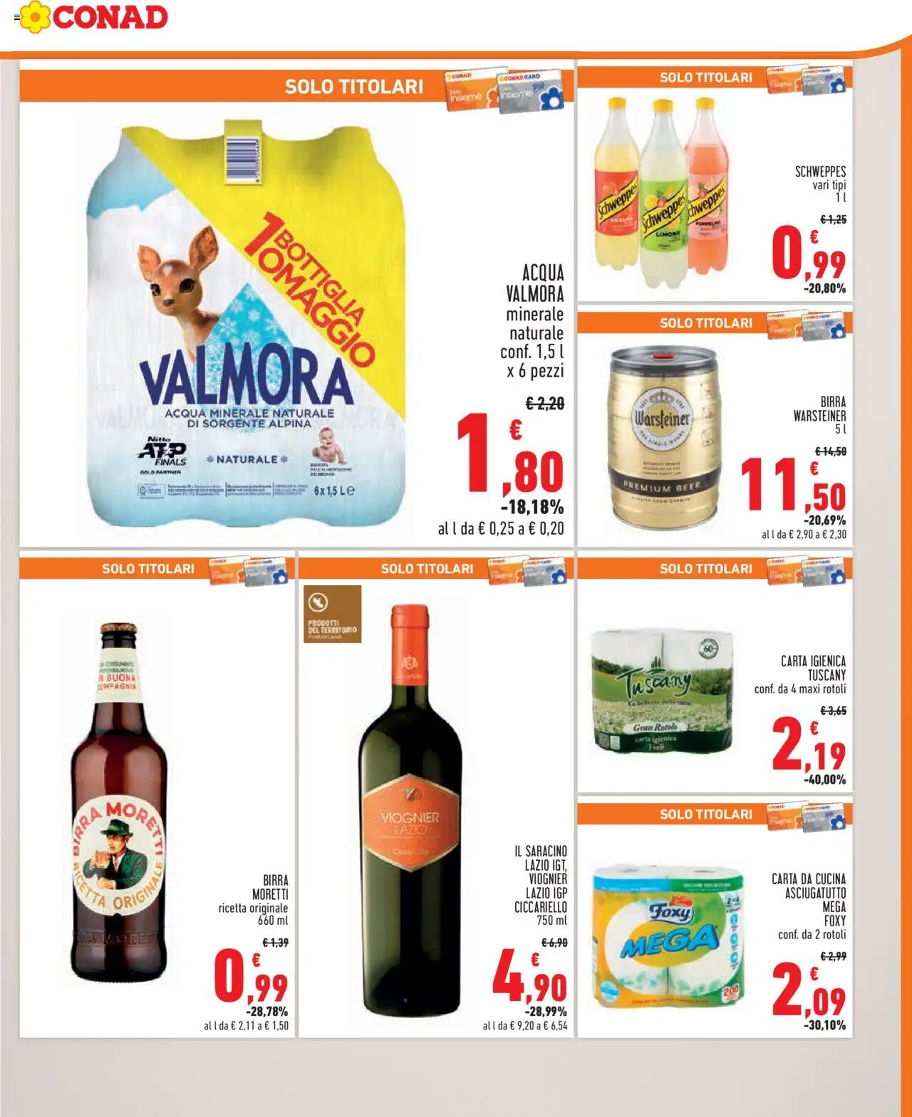 Volantino Conad del 17.09.2025 | Pagina: 7 | Prodotti: Carta igienica, Limone, Asciugatutto, Acqua minerale