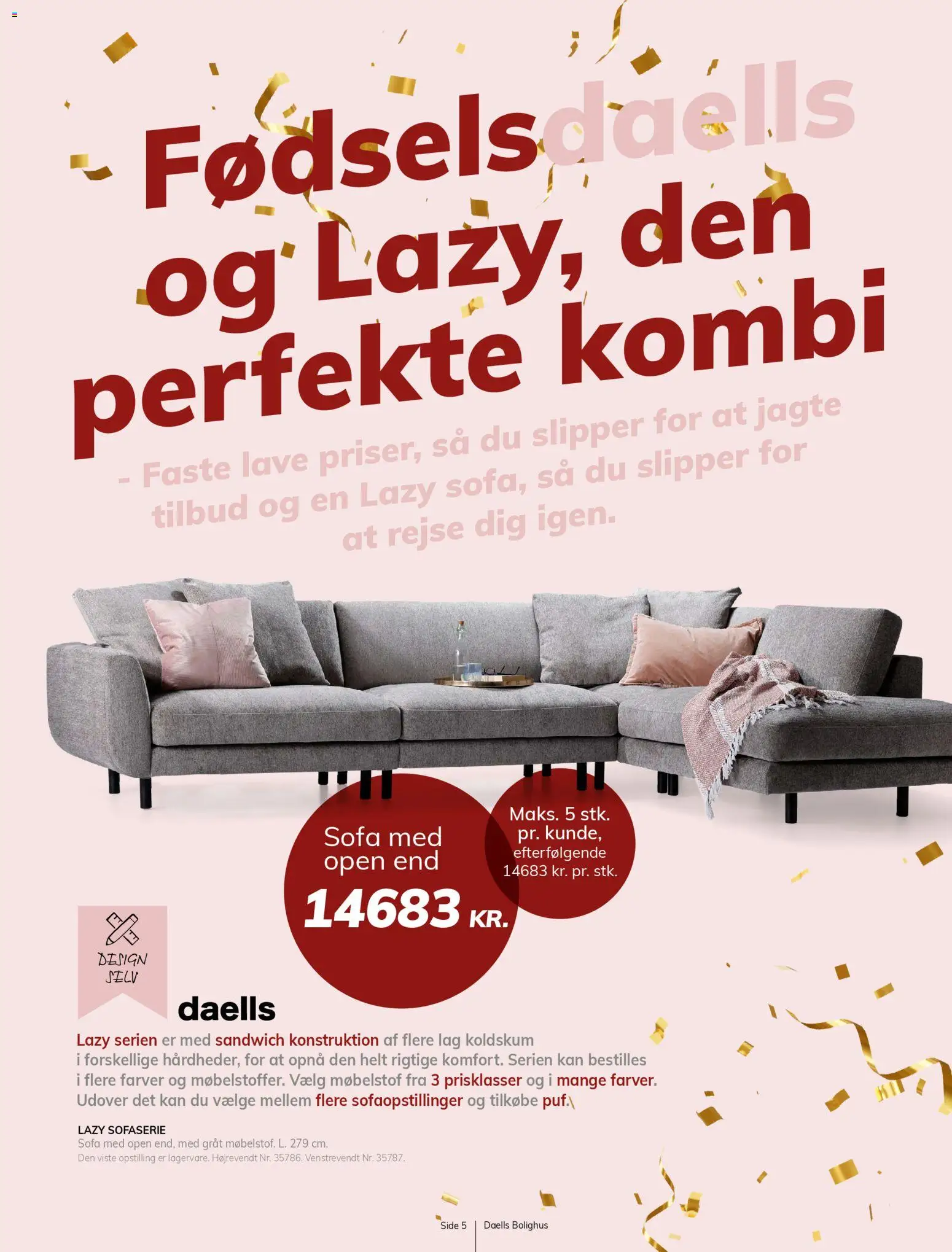 Daells Bolighus tilbudsavis – gyldig fra 29.10.2025 | Side: 5 | Produkter: Sofa